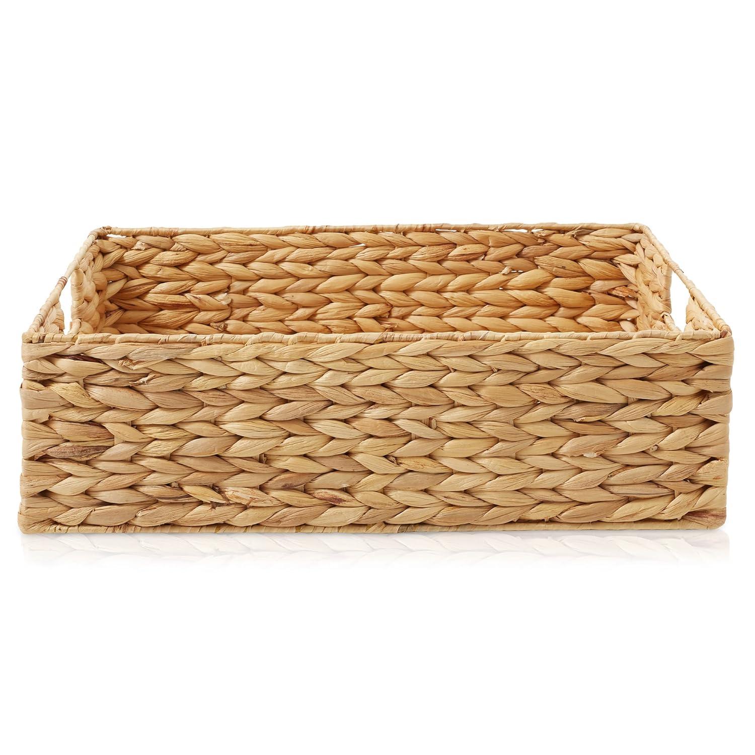 Casafield Casafield Pantry Baskets with Chalkboard Labels and Marker, 10"x13"x5" Storage Bins (Set of 4)