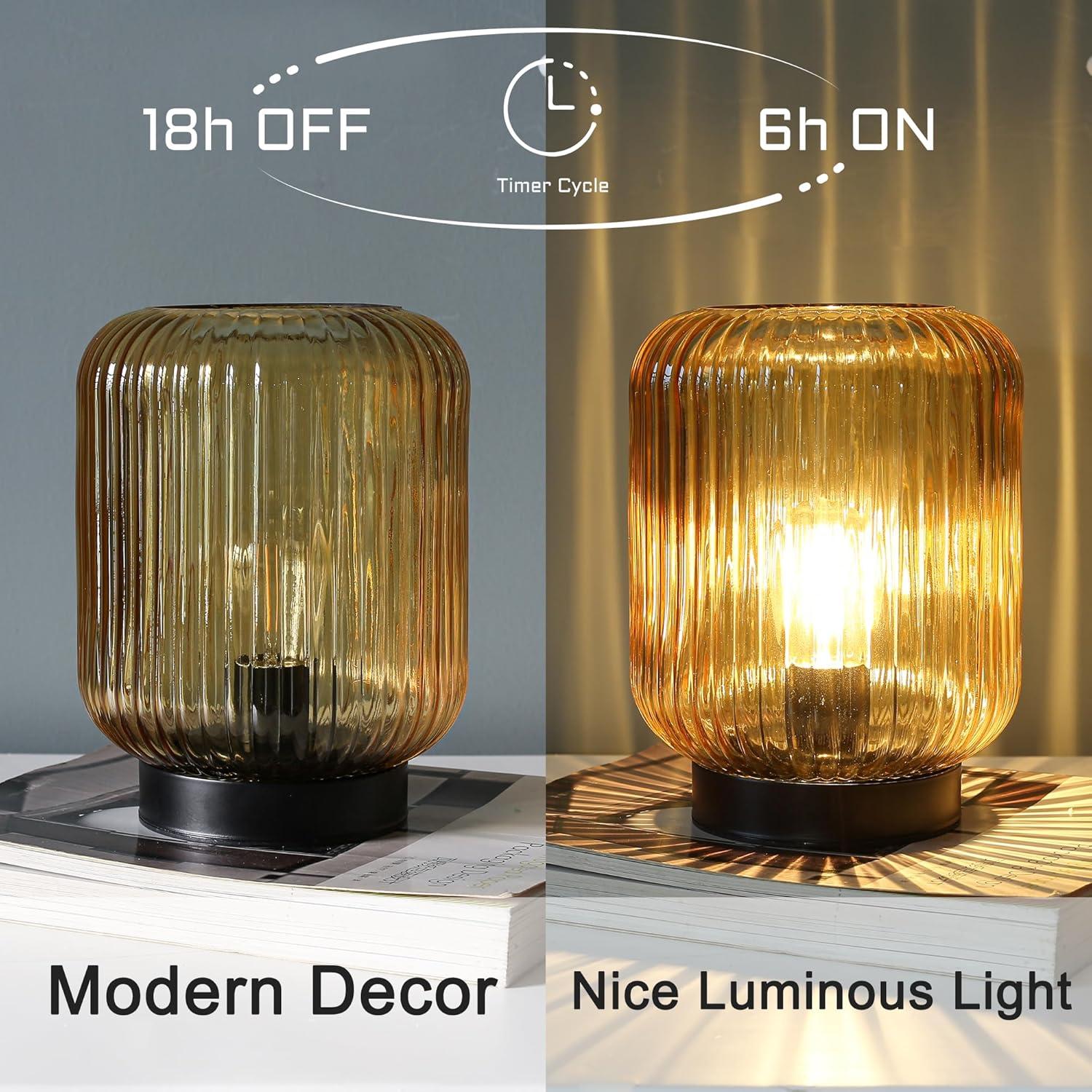 Gold Glass Cordless LED Table Lamp for Outdoor and Indoor Use