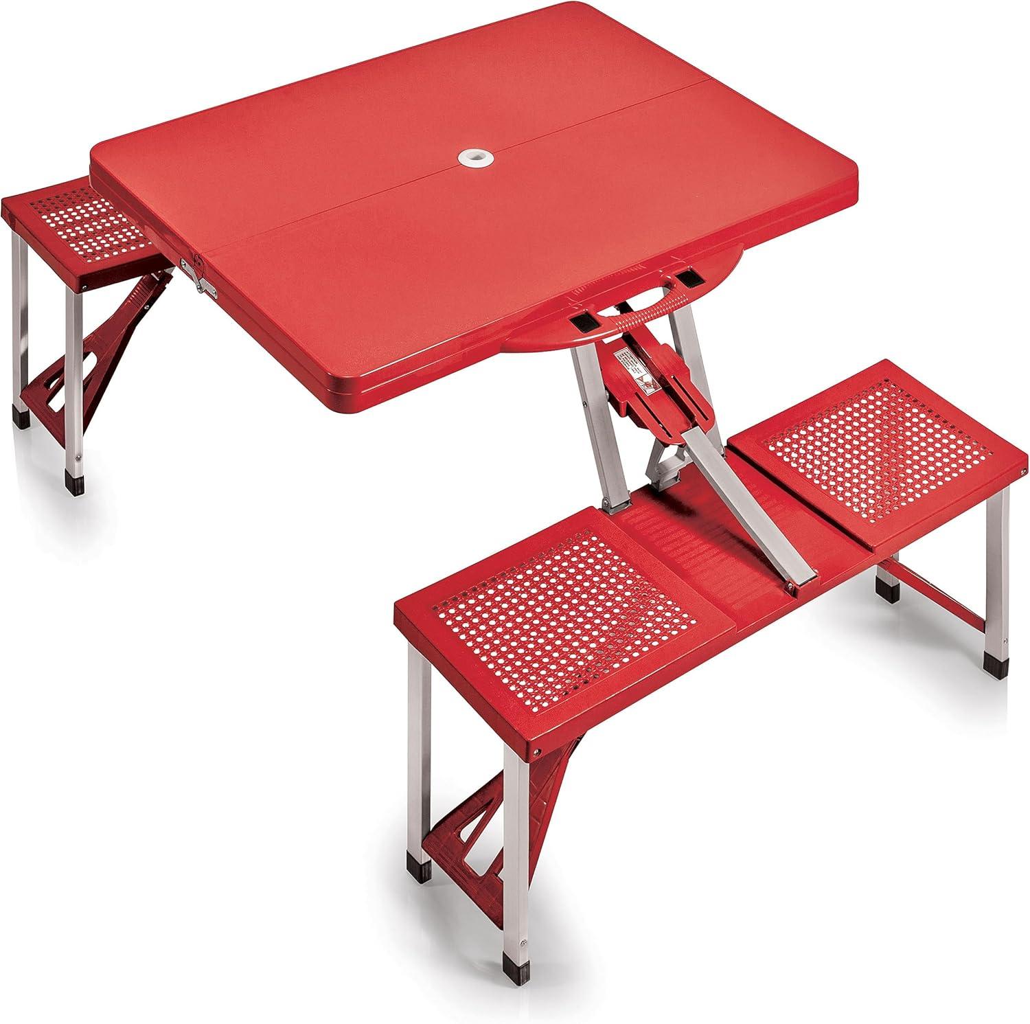 Picnic Time Red Folding Picnic Table