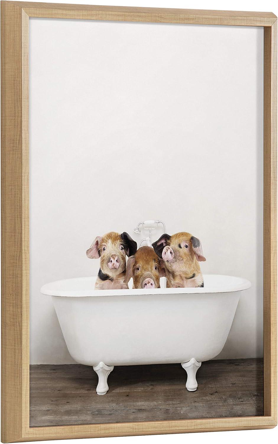 Red Barrel Studio® " Three Little Pigs In Vintage Bathtub " by Amy Peterson