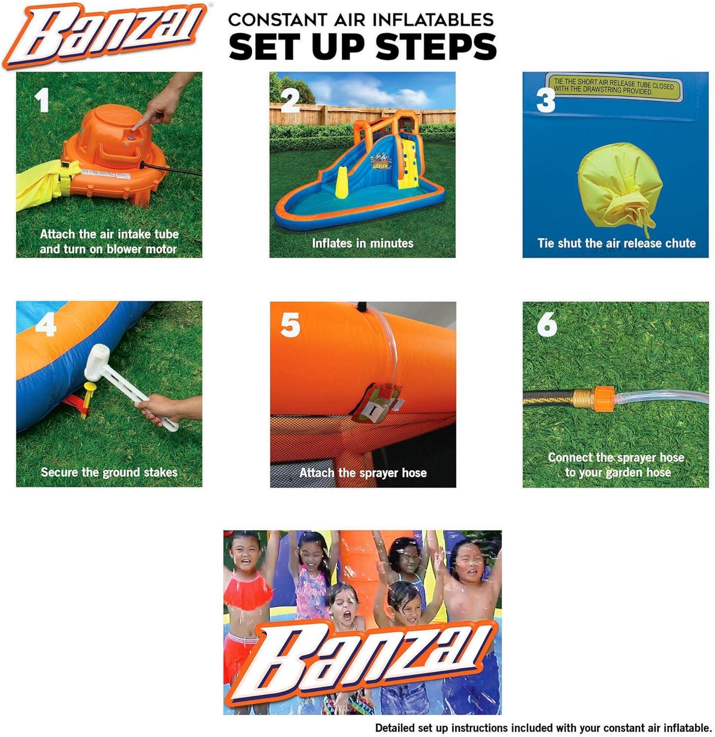 Banzai 114' x '175 Bounce House with Water Slide and Air Blower