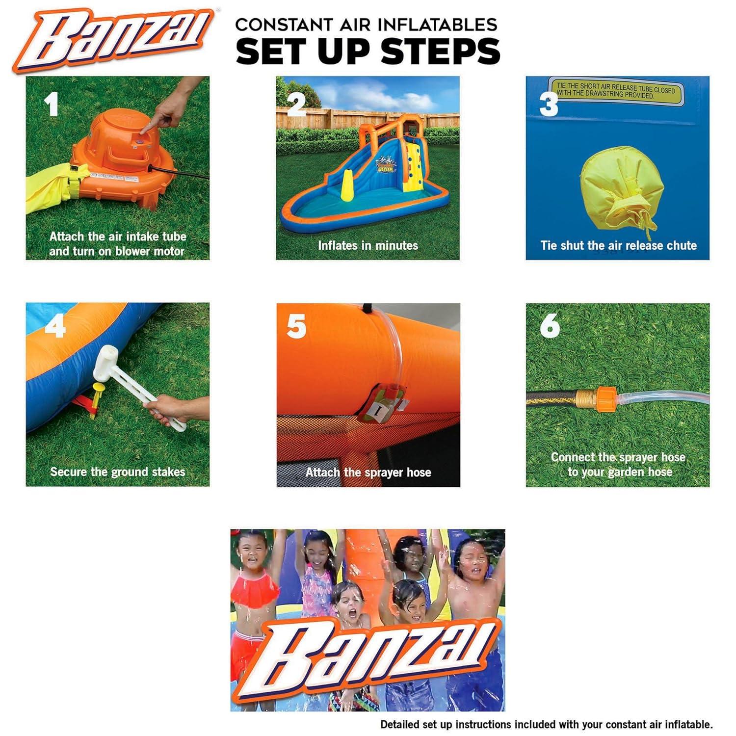 Banzai 114' x '175 Bounce House with Water Slide and Air Blower