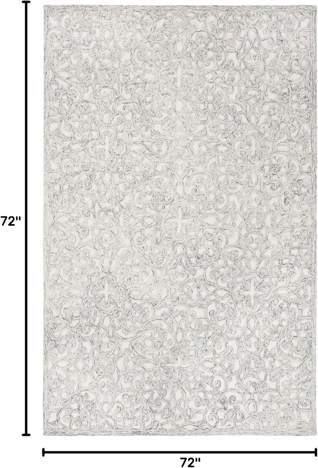 Trace TRC103 Hand Tufted Indoor Area Rug - Charcoal/Ivory - 6'x6' - Safavieh