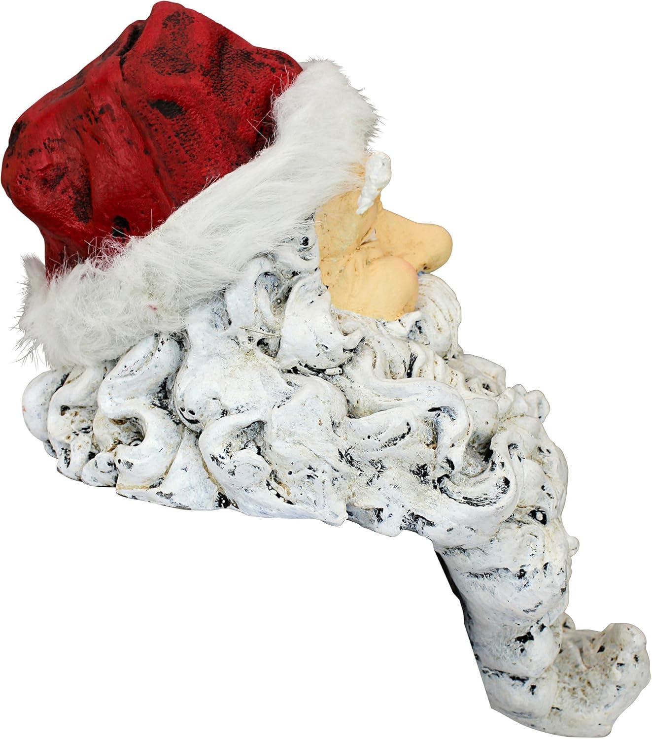 Design Toscano Ho-Ho-Hold It Santa Mantel Stocking Holder Statue, multi-colored