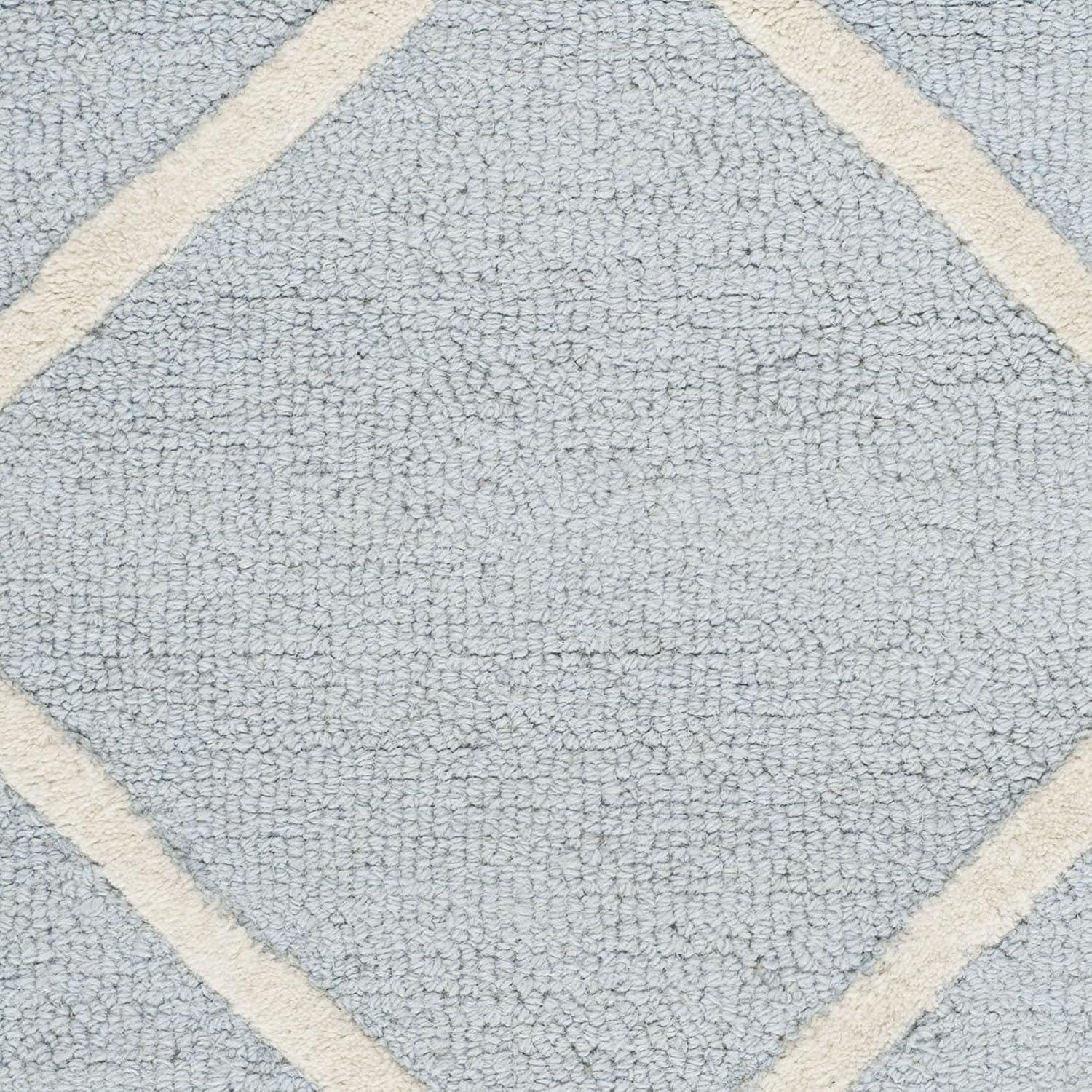 SAFAVIEH Cambridge Kennedy Geometric Diamonds Wool Area Rug, Light Blue/Ivory, 2' x 3'