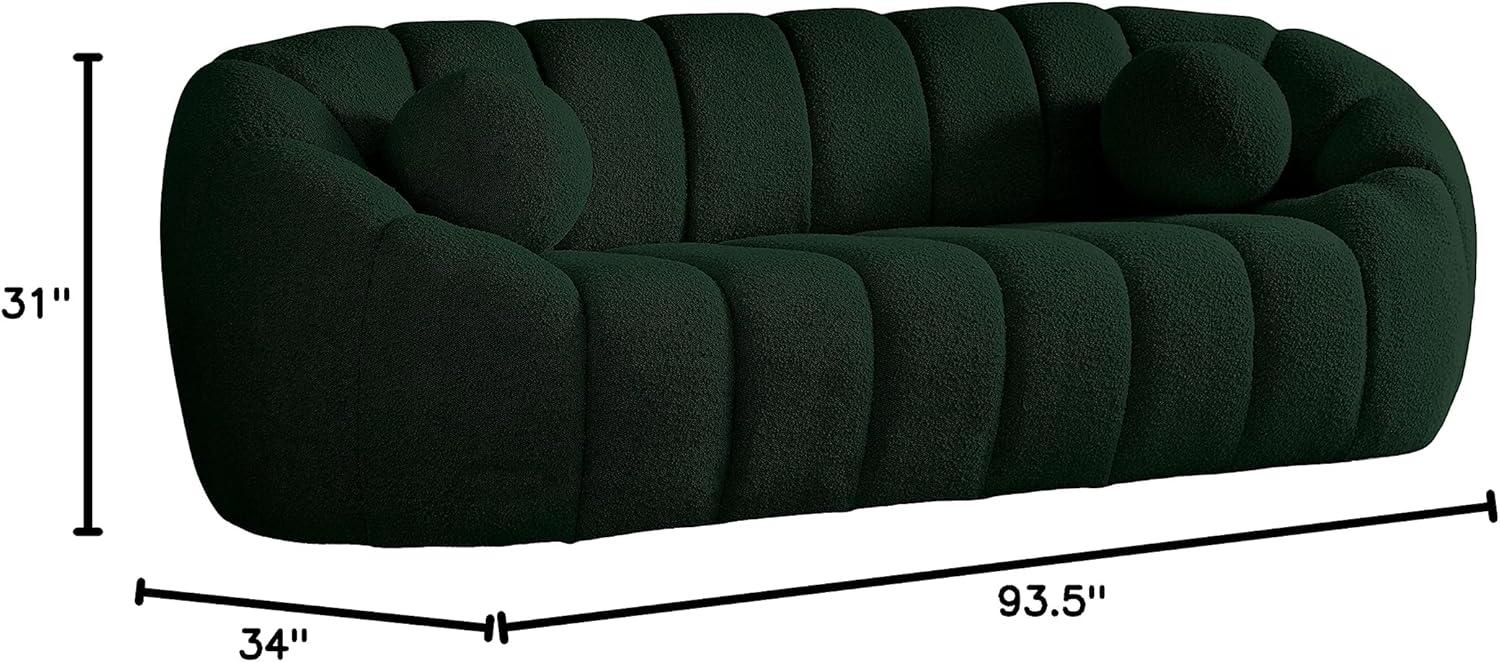 Meridian Furniture Elijah Green Boucle Fabric Sofa