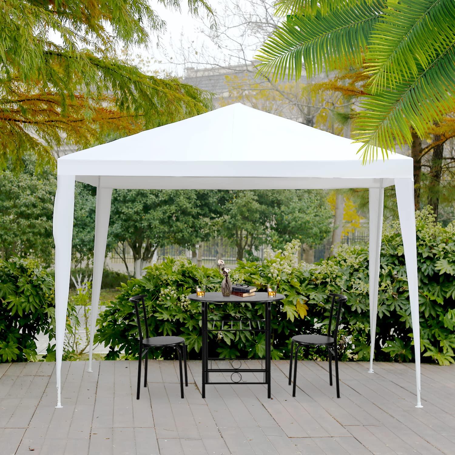 XF XINFENG 10'x10' Outdoor Wedding Party Canopy Tent, Camping Shelter Waterproof Outdoor Party Tent White Patio Gazebo Canopy Tents for BBQ Pavilion Canopy Cater Events