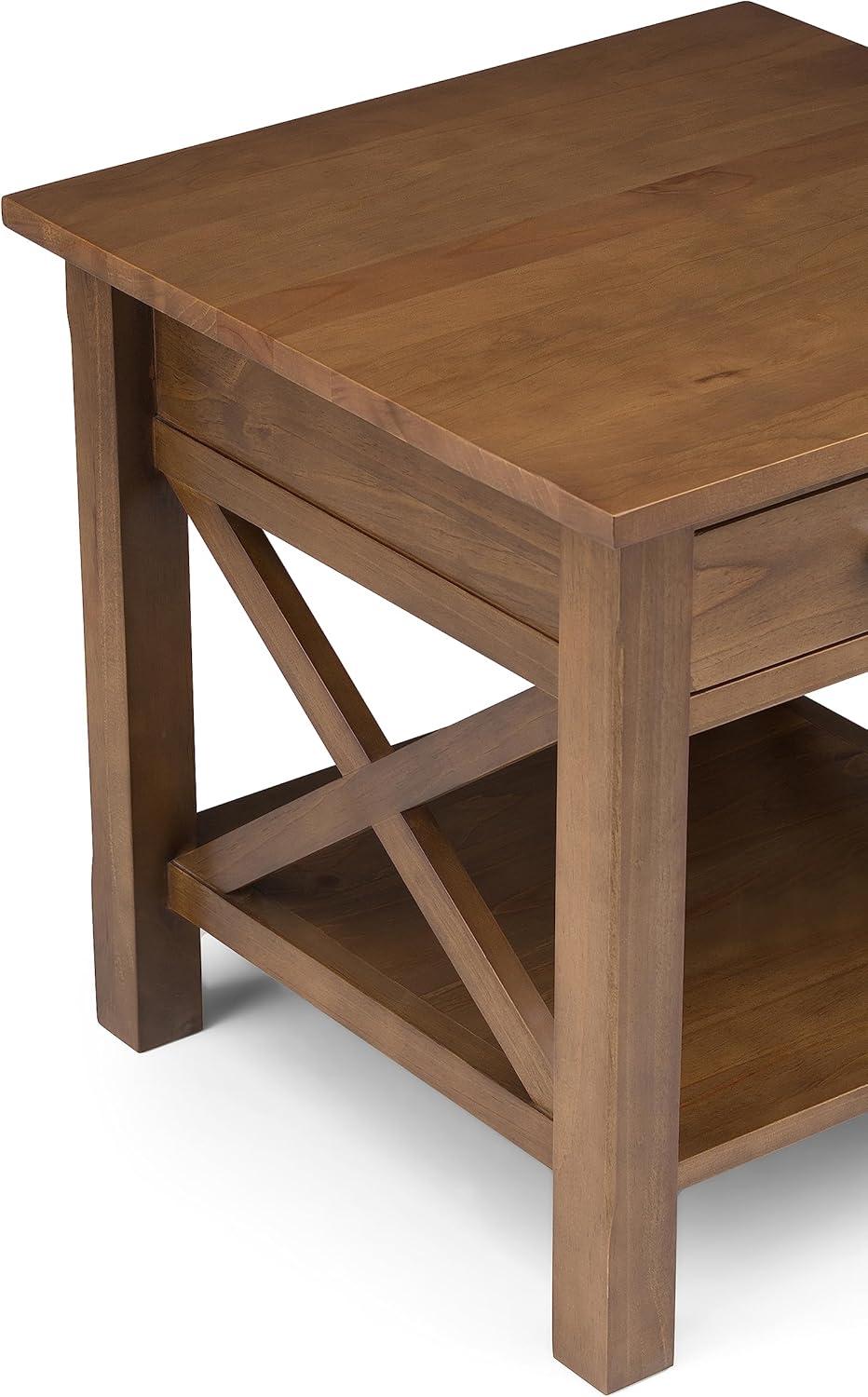 Kitchener Solid Wood Top End Table with Storage