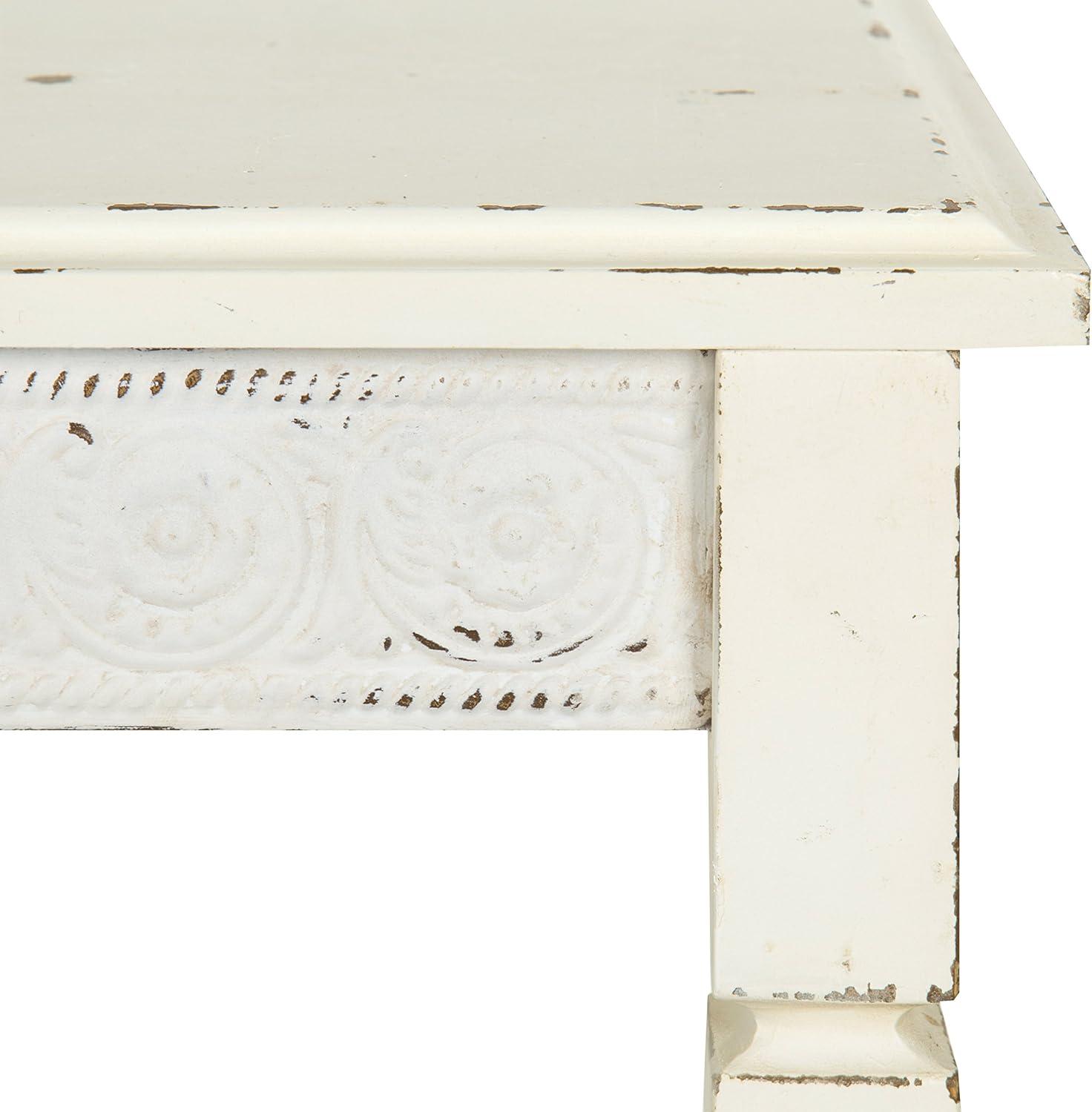 Kate and Laurel Idabelle Rectangle Wood Side Table, 13.5x22x27.75, White