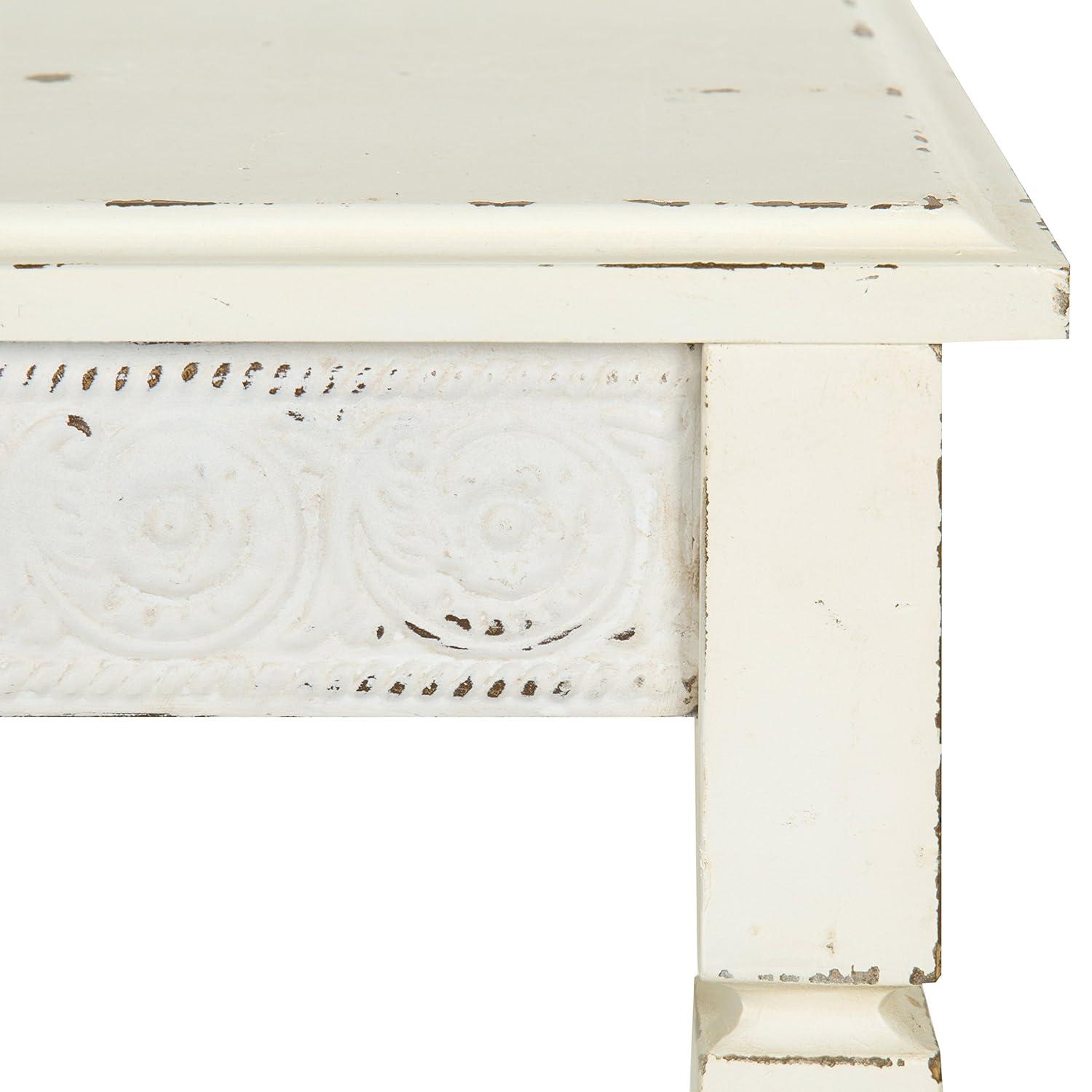 Kate and Laurel Idabelle Rectangle Wood Side Table, 13.5x22x27.75, White