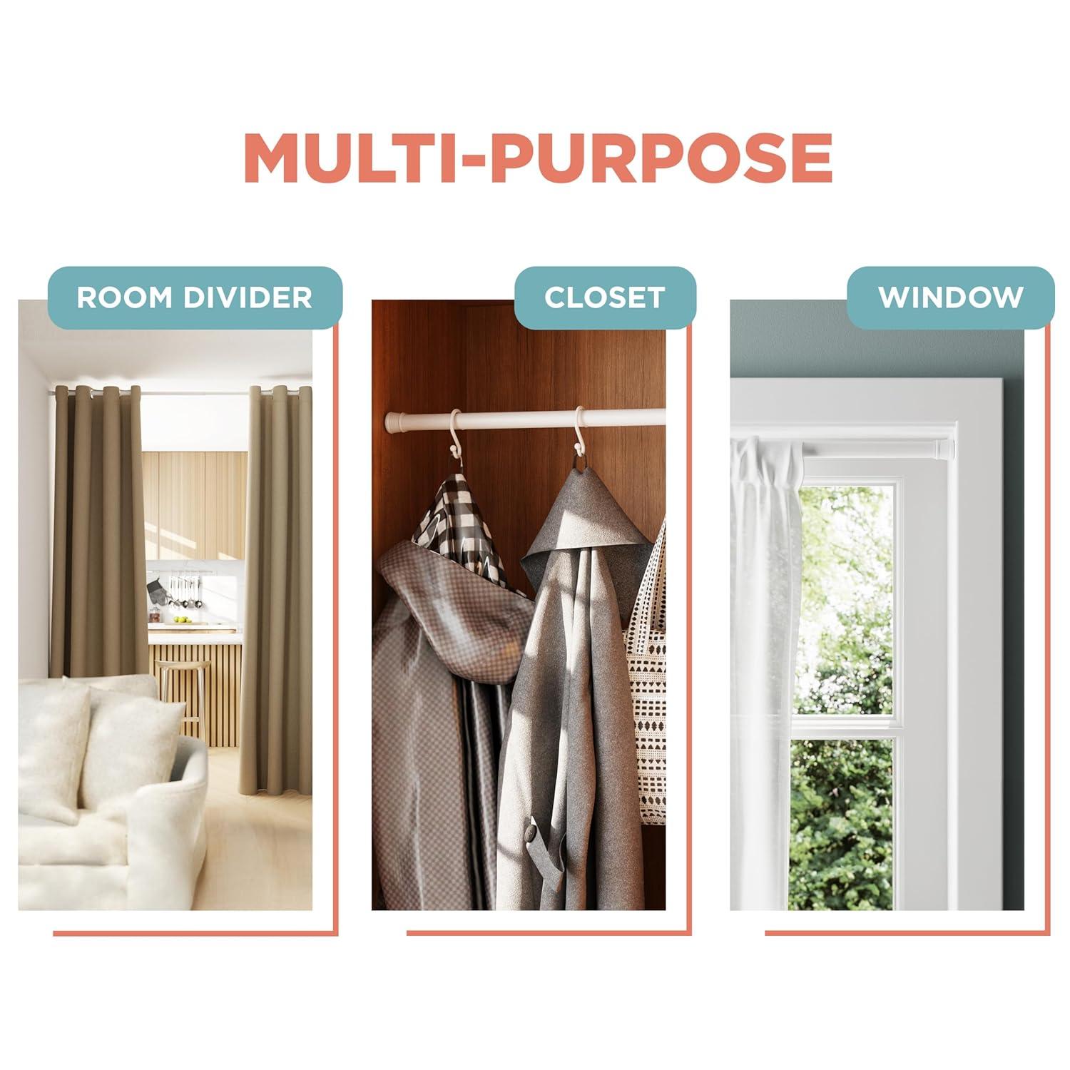 Zenna Home Shower Curtain Rod 60 in. L White