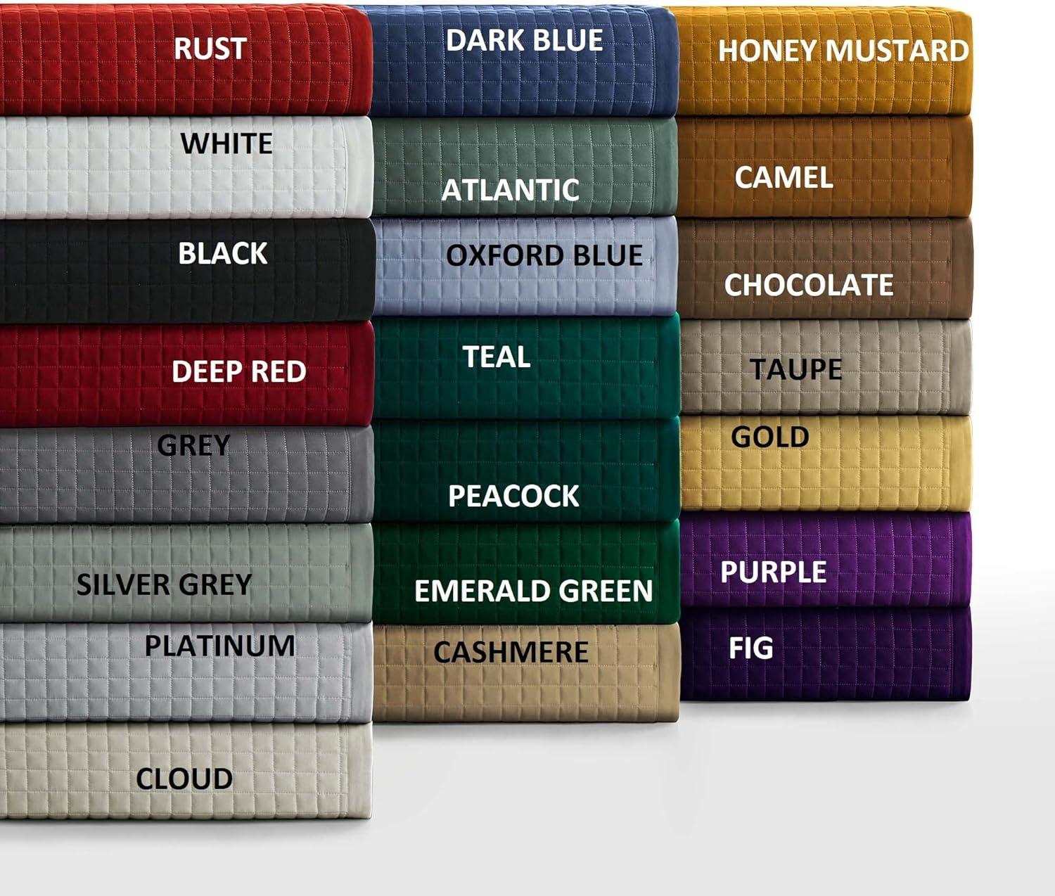 Queen Naples Microfiber Quilt Set Emerald Green - Tribeca Living: 3-Piece, Box Quilting Design, All Ages