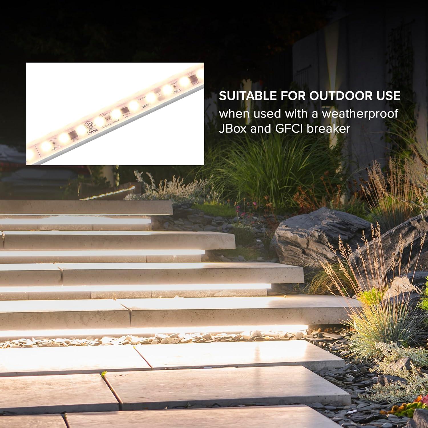 Maxxima 36 in. LED Under Cabinet Strip Light, Hardwired, 1380 Lumens, 3000K Warm White, 120V White Cove Light