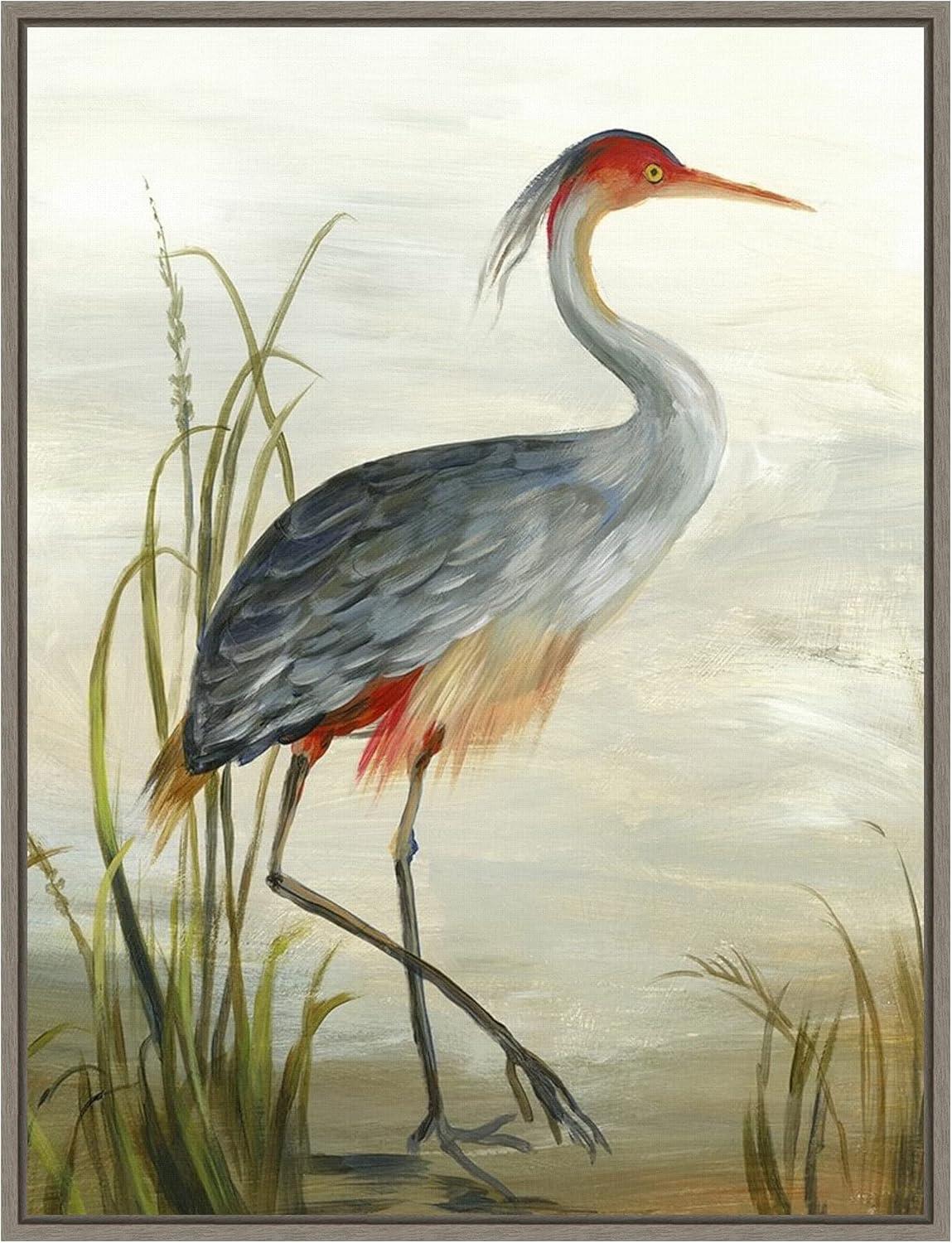 Amanti Art Grey Heron by Aimee Wilson Framed Canvas Wall Art