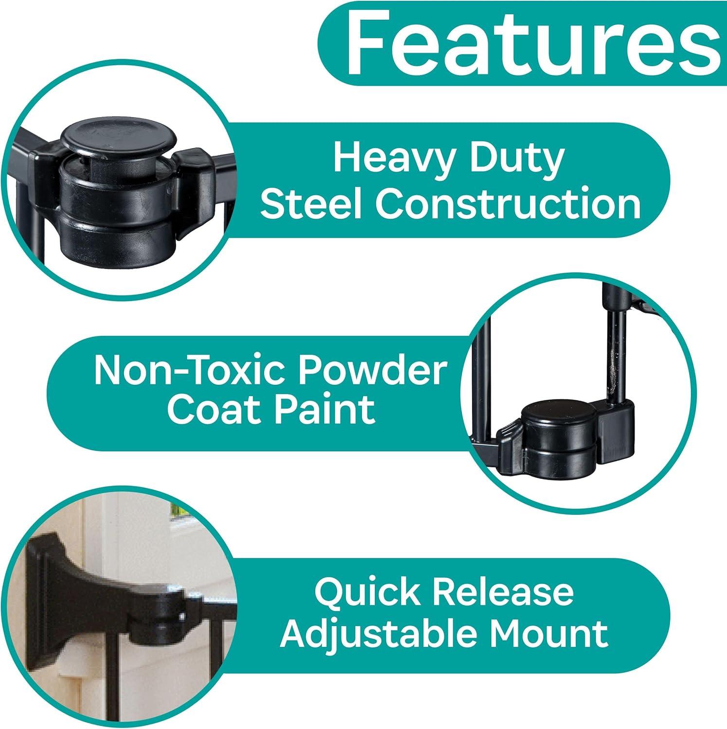 Kidco Black 24" Extension for Configure or Hearth Gate for Child Safety