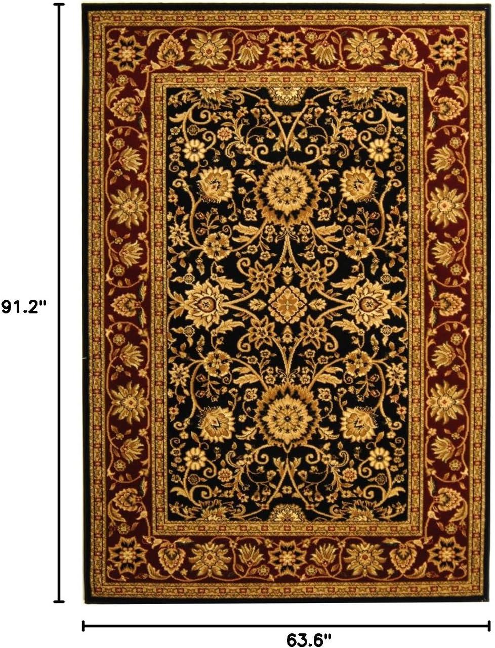 Lyndhurst Black and Red Floral Synthetic Area Rug