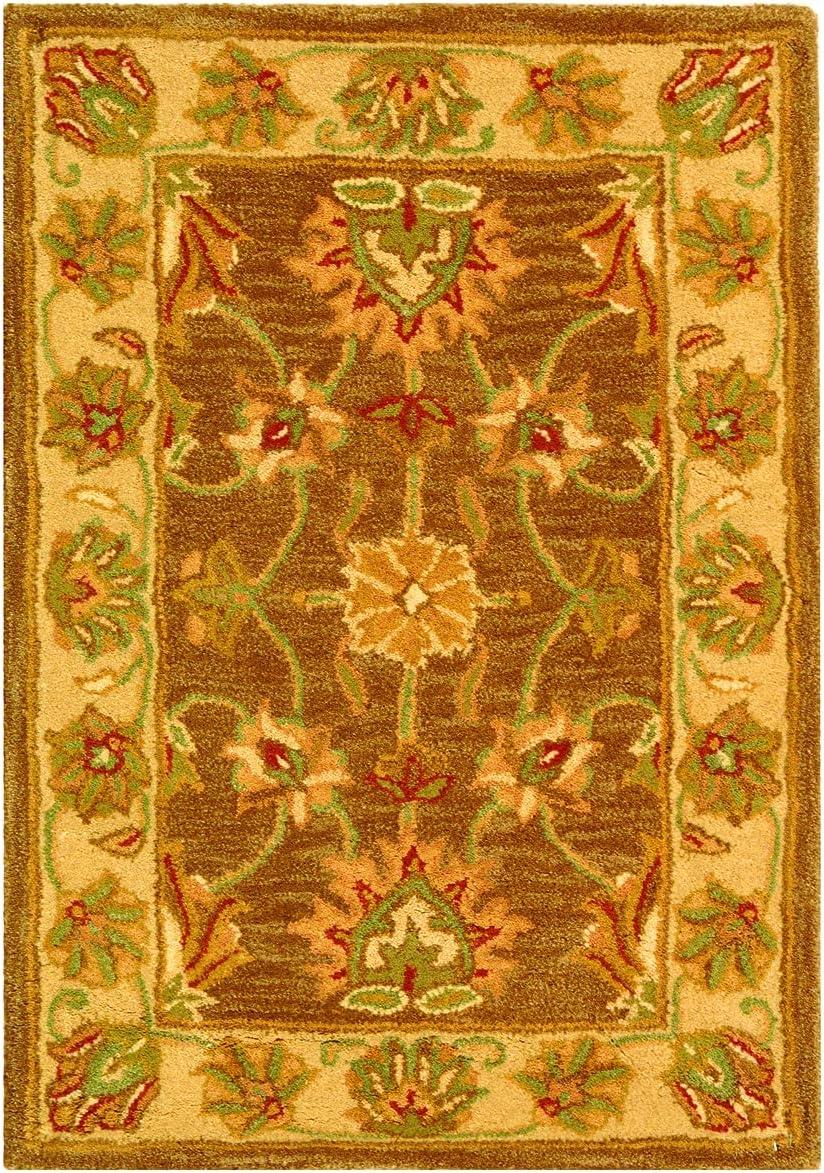 Heritage HG343 Handmade Accent Rug - 2'3"x4' - Brown/Ivory - Safavieh