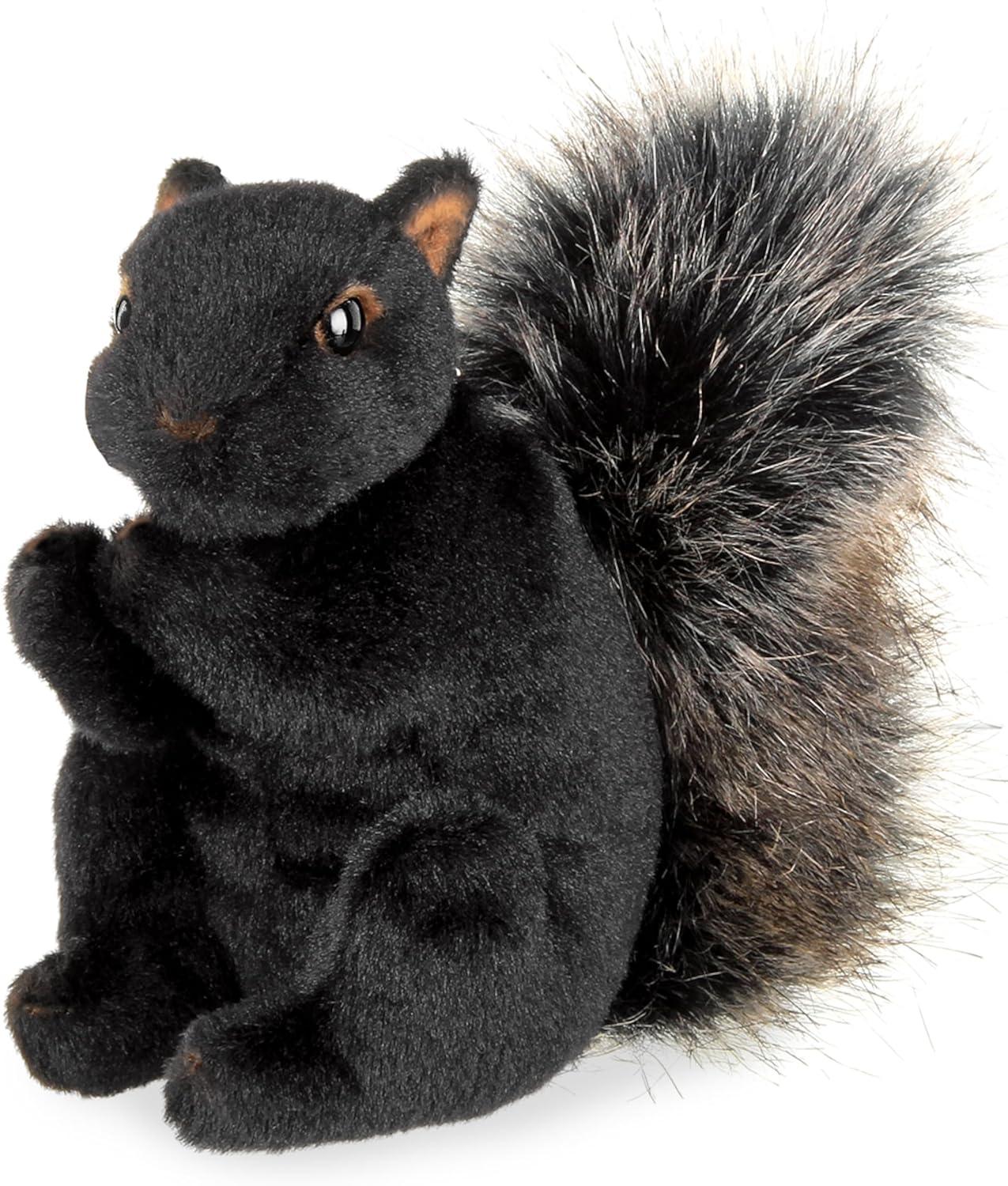 Bearington Acorn Black Plush Toy Squirrel Stuffed Animal, 7 inches
