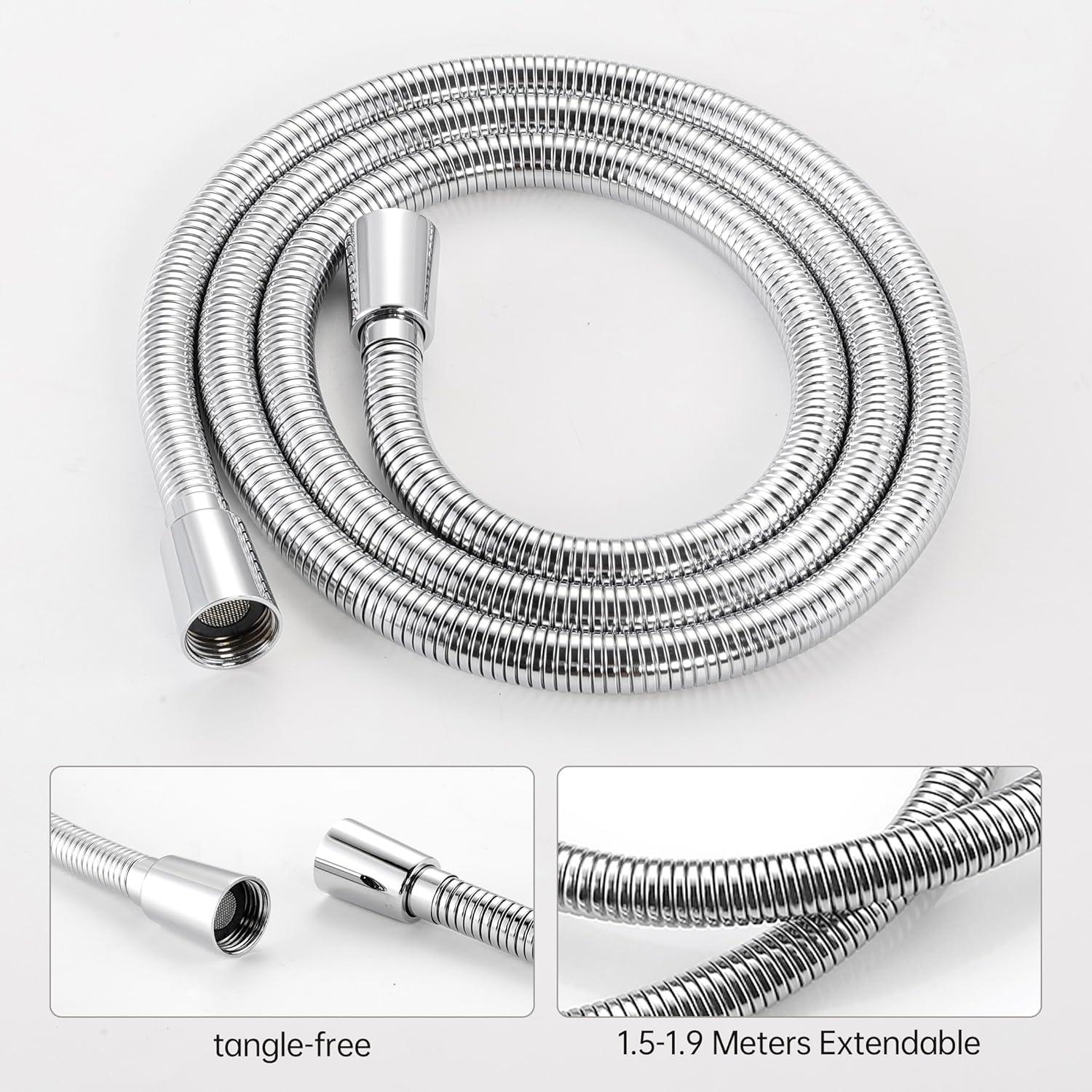 5-Spray Multifunction Deluxe Wall Bar Shower Kit with Hand Shower in Polished Chrome