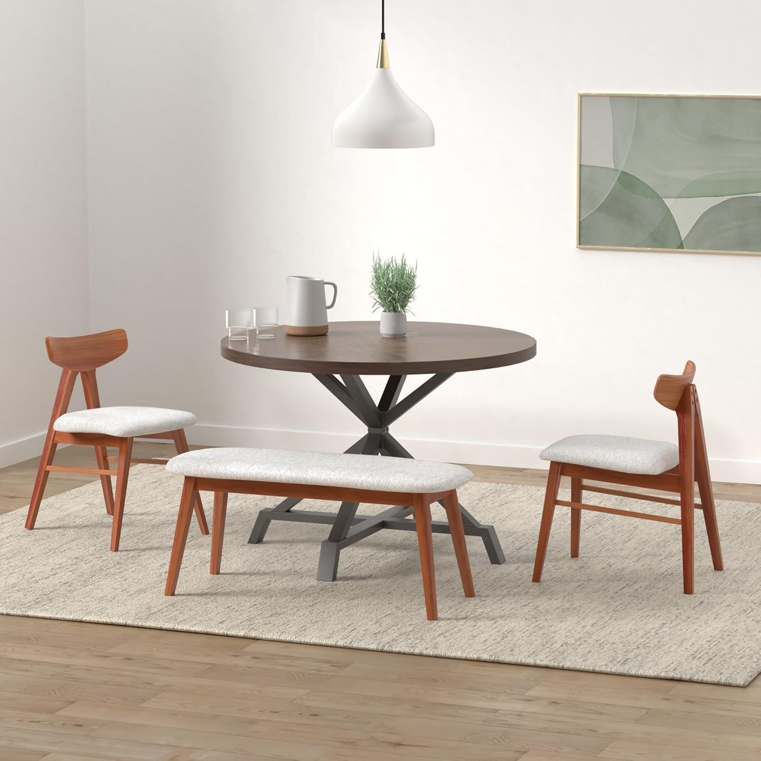 Lexicon Fideo Mahogany Transitional Wood Dining Room Round Table