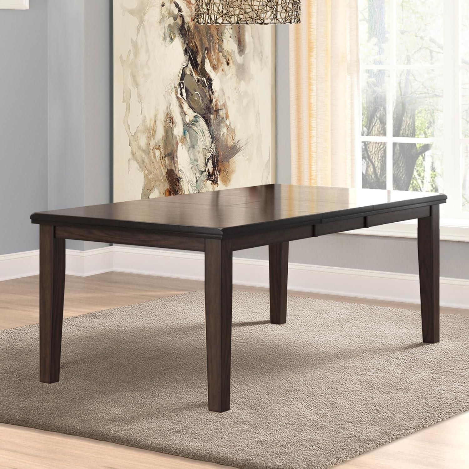 Signature Design by Ashley Haddigan Rectangular Extendable Dining Table Dark Brown: Seats 8, Wood Veneer, Butterfly Leaf