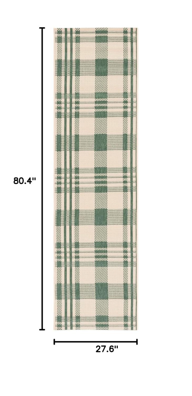 Courtyard CY6201 Power Loomed Indoor/Outdoor Runner Rug - Green/Beige - 2'3"x6'7" - Safavieh.