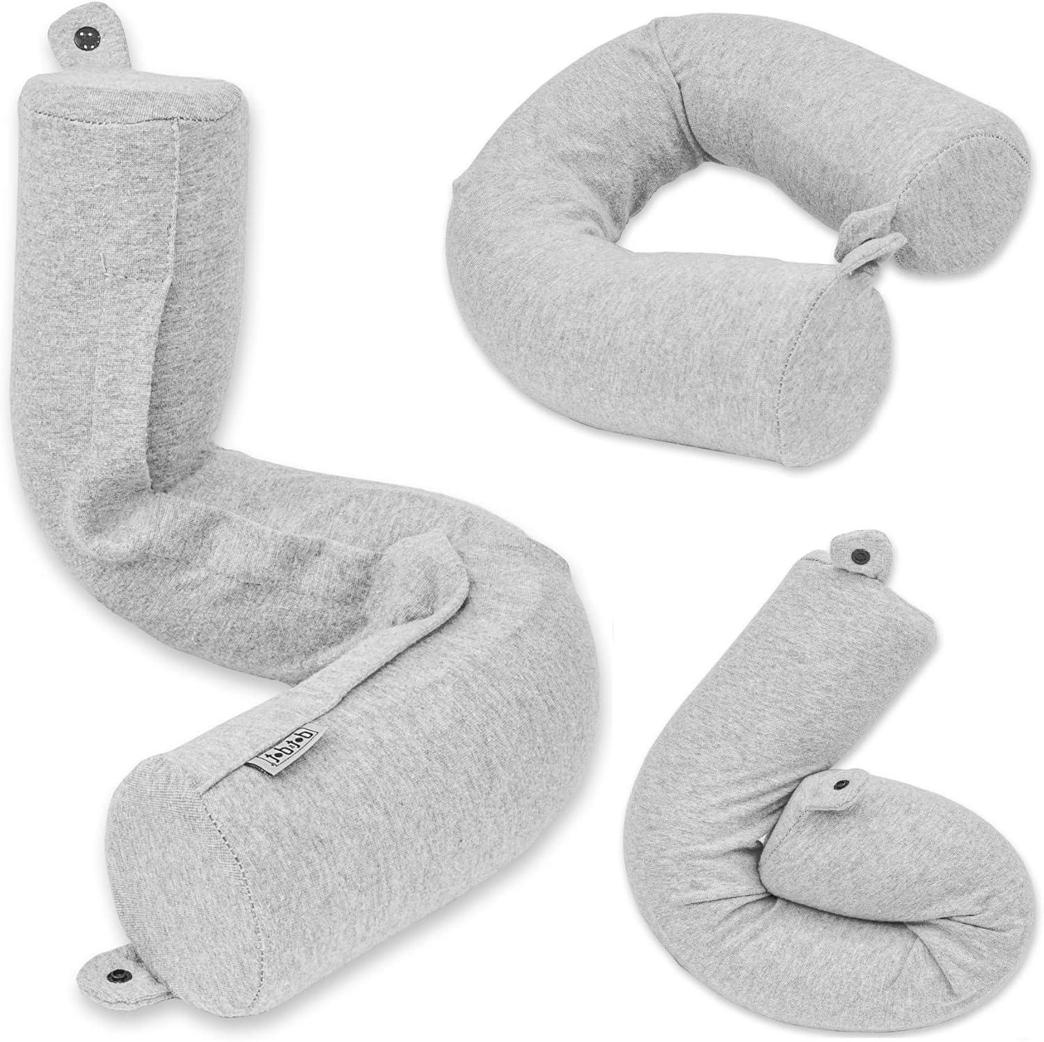 Adjustable Gray Memory Foam Travel Pillow with Cotton Cover