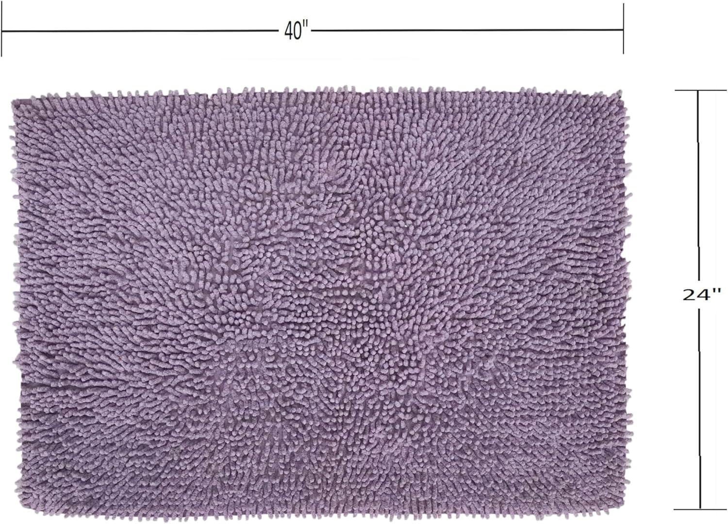 Home Weavers Fantasia Collection 100% Cotton Bathroom Rugs Set, Machine Washable Rug, Extra Soft & Water Absorbent bath Rug, Kitchen Mat, Bath Carpet, Bath Floor Mat Non Slip, 24"x40" Rectangle Purple