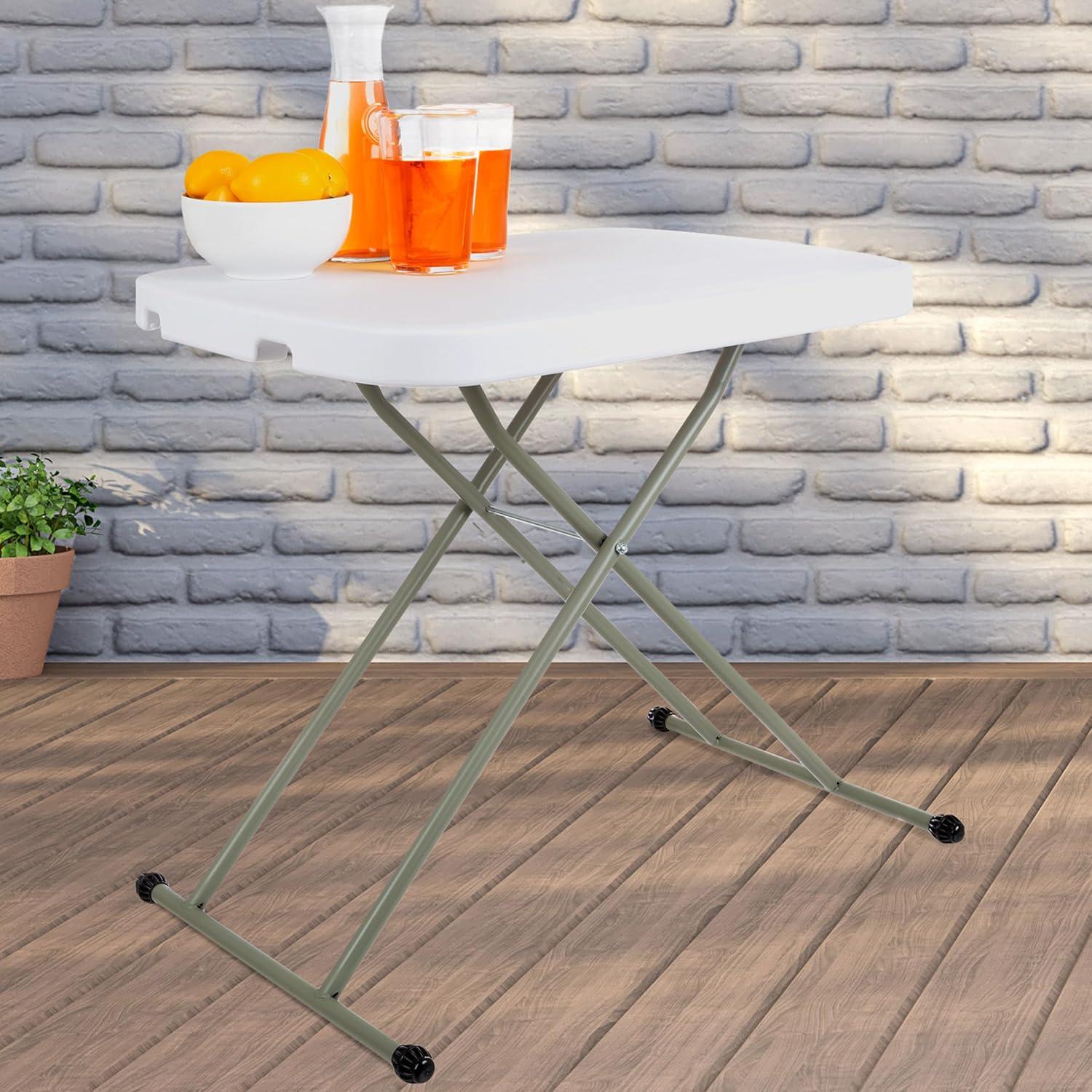 Lavish Home Folding Table - Lightweight Portable Folding Desk - Small Plastic Table for TV Tray, Playing Cards, and Craft Room