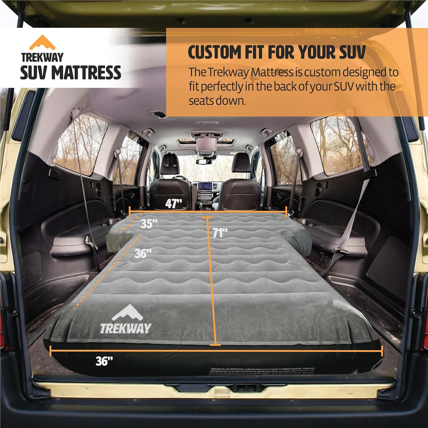 Offroading Gear SUV/Van Inflatable Air Mattress w/Side Chambers - Car Camping Bed - for 4Runner, Outback, Forester, Cherokee, RAV4, Blow Up Inflatable. from Trekway