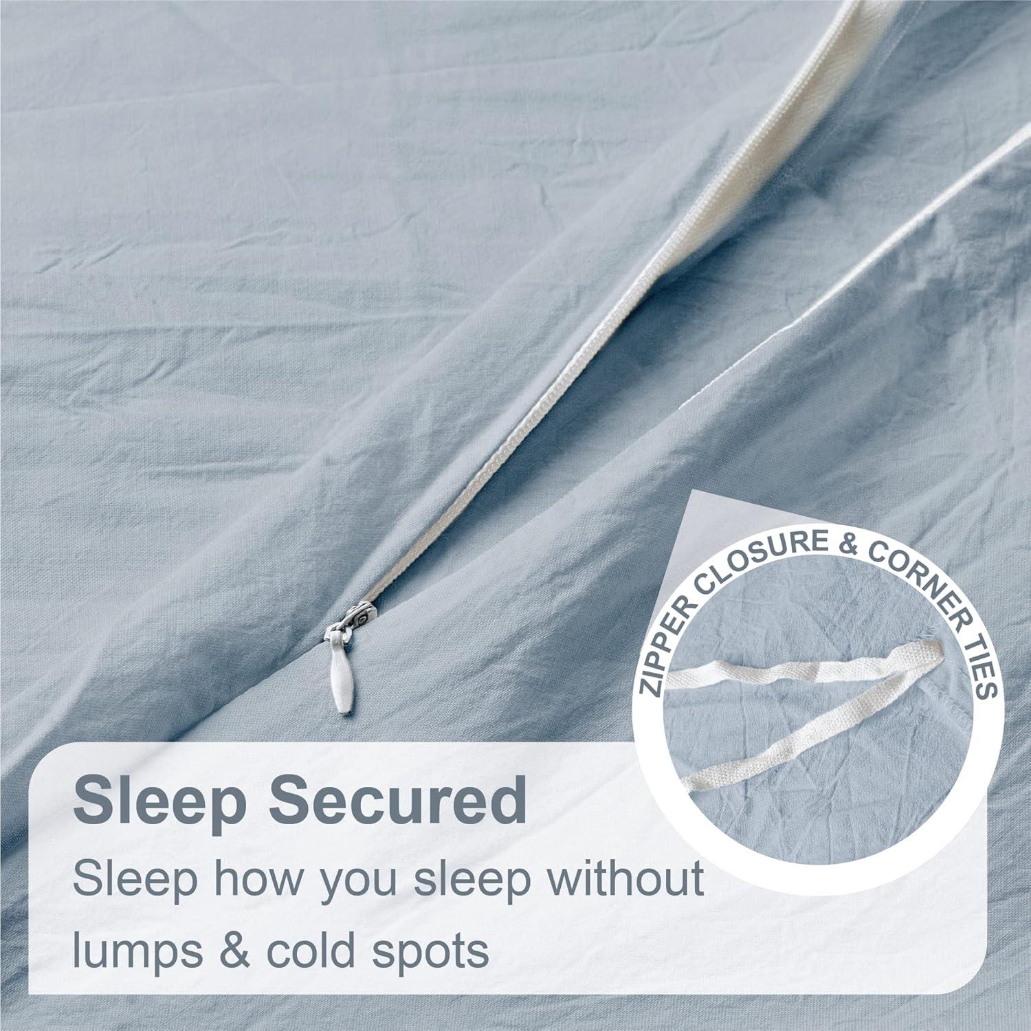 Swift Home 100% Cotton Crinkle Washed Duvet Cover Set