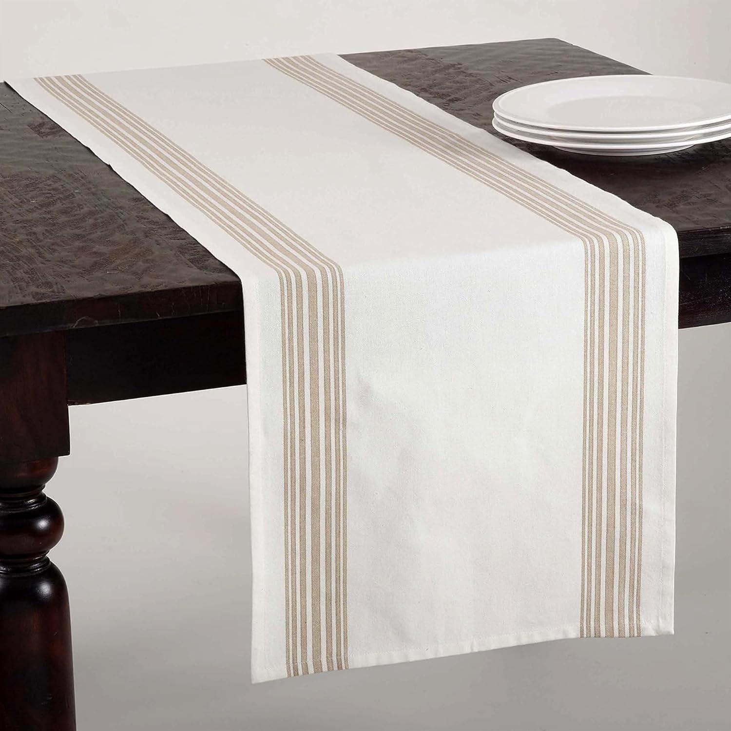 Saro Lifestyle Classic Stripes Cotton Table Runner