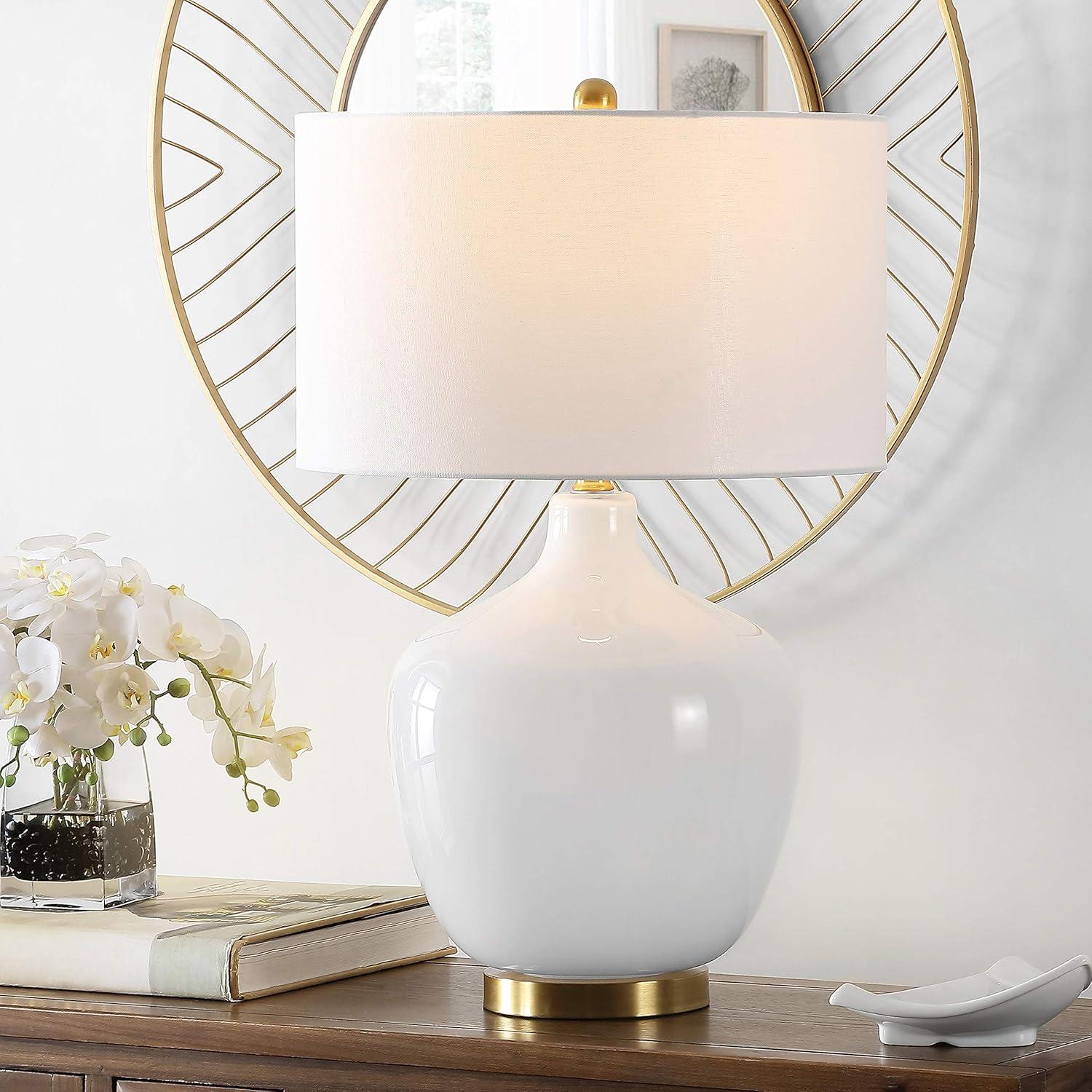 Eugenie Glass Table Lamp - White - Safavieh.