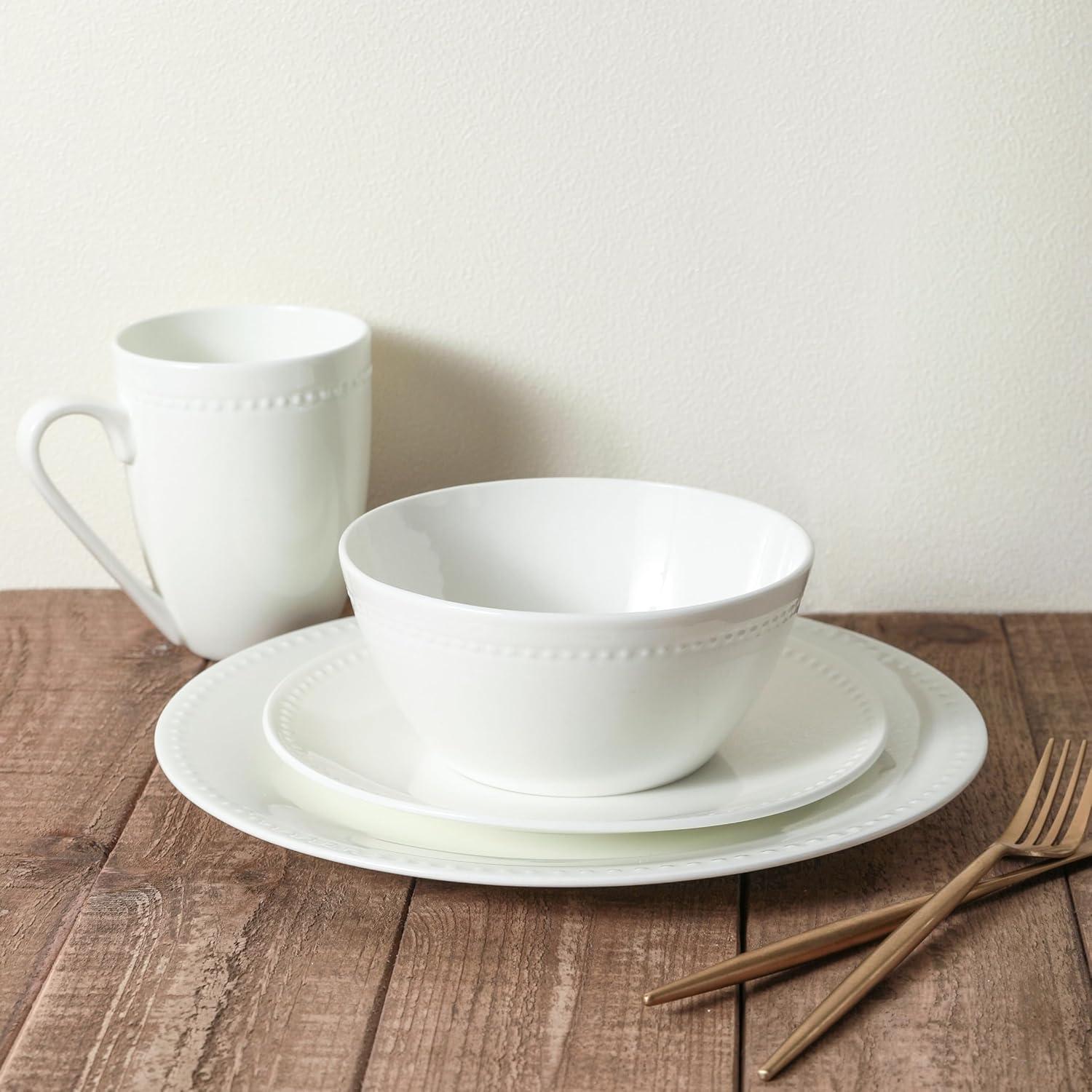Stone Lain Ava 32-Piece Bone China Dinnerware Set, Service for 8