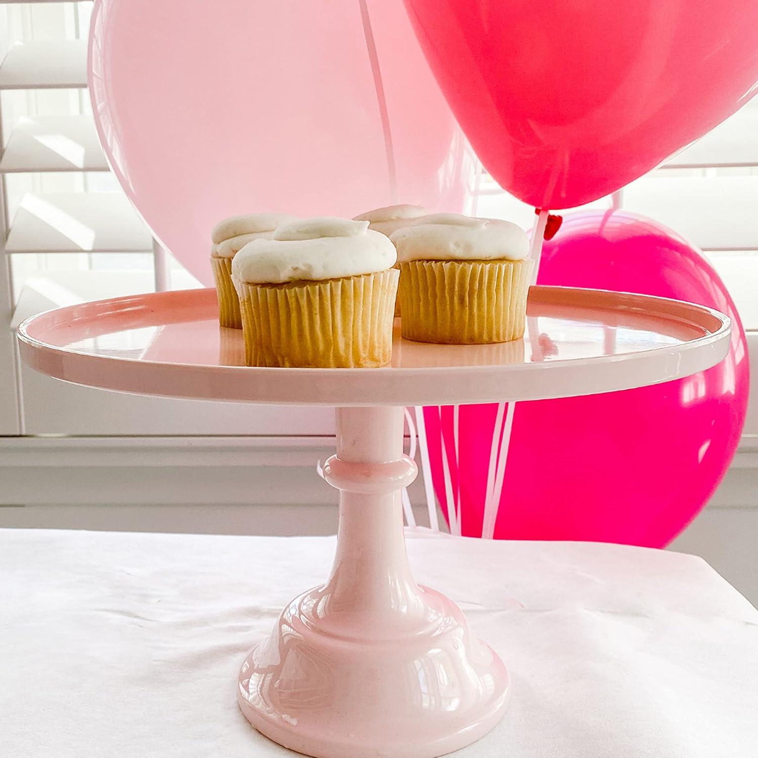 Light Pink Melamine Pedestal Cake Stand