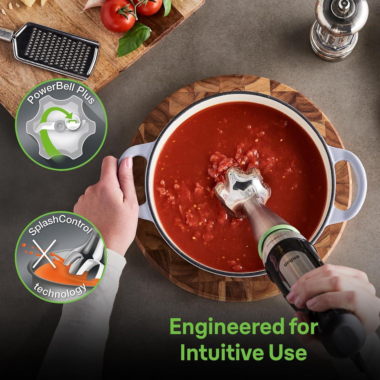 Braun Braun MultiQuick 7 Smart-Speed Hand Blender with 500 Watts of Power, Whisk, Masher, and 6-Cup Food Processor