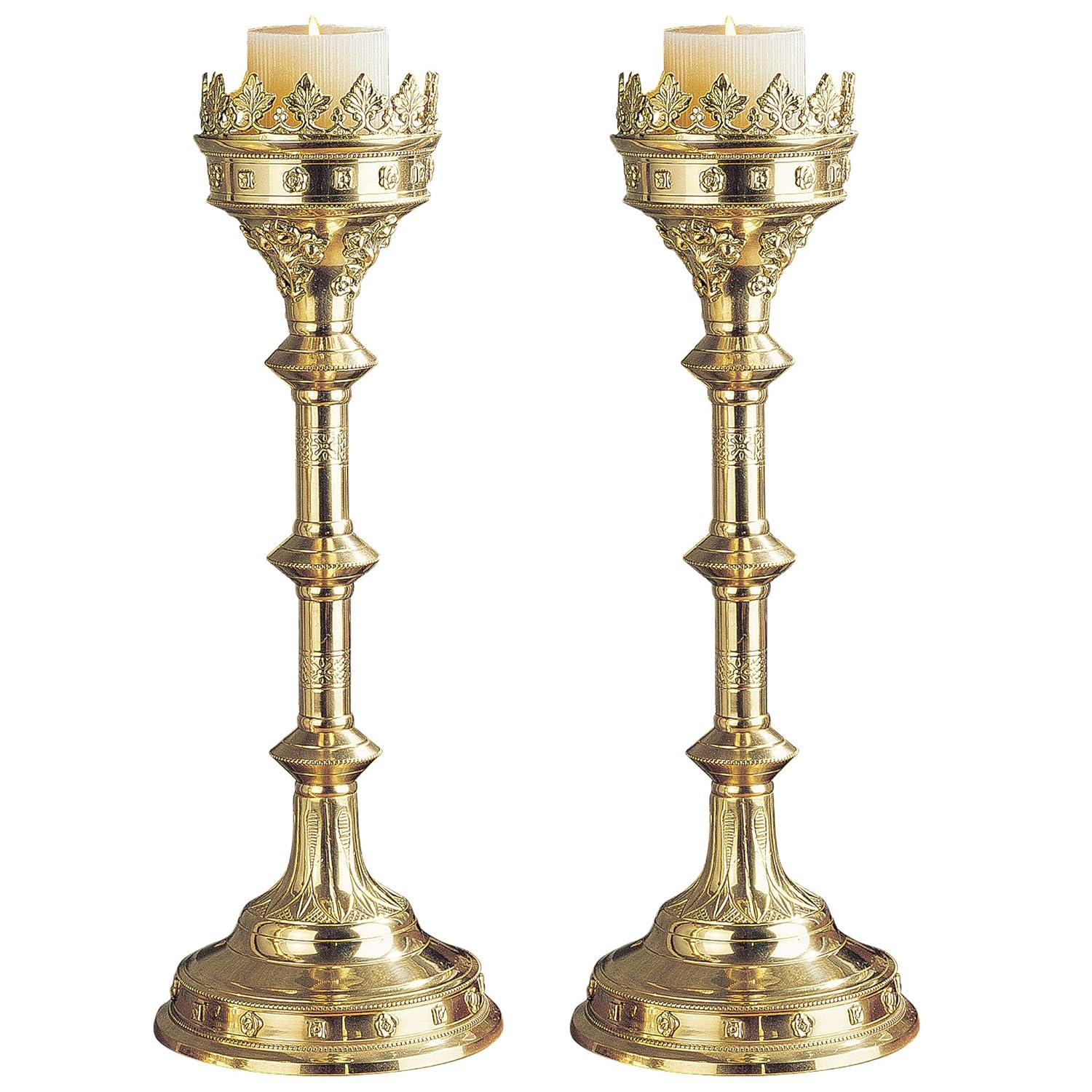Design Toscano Brass Tabletop Candlestick