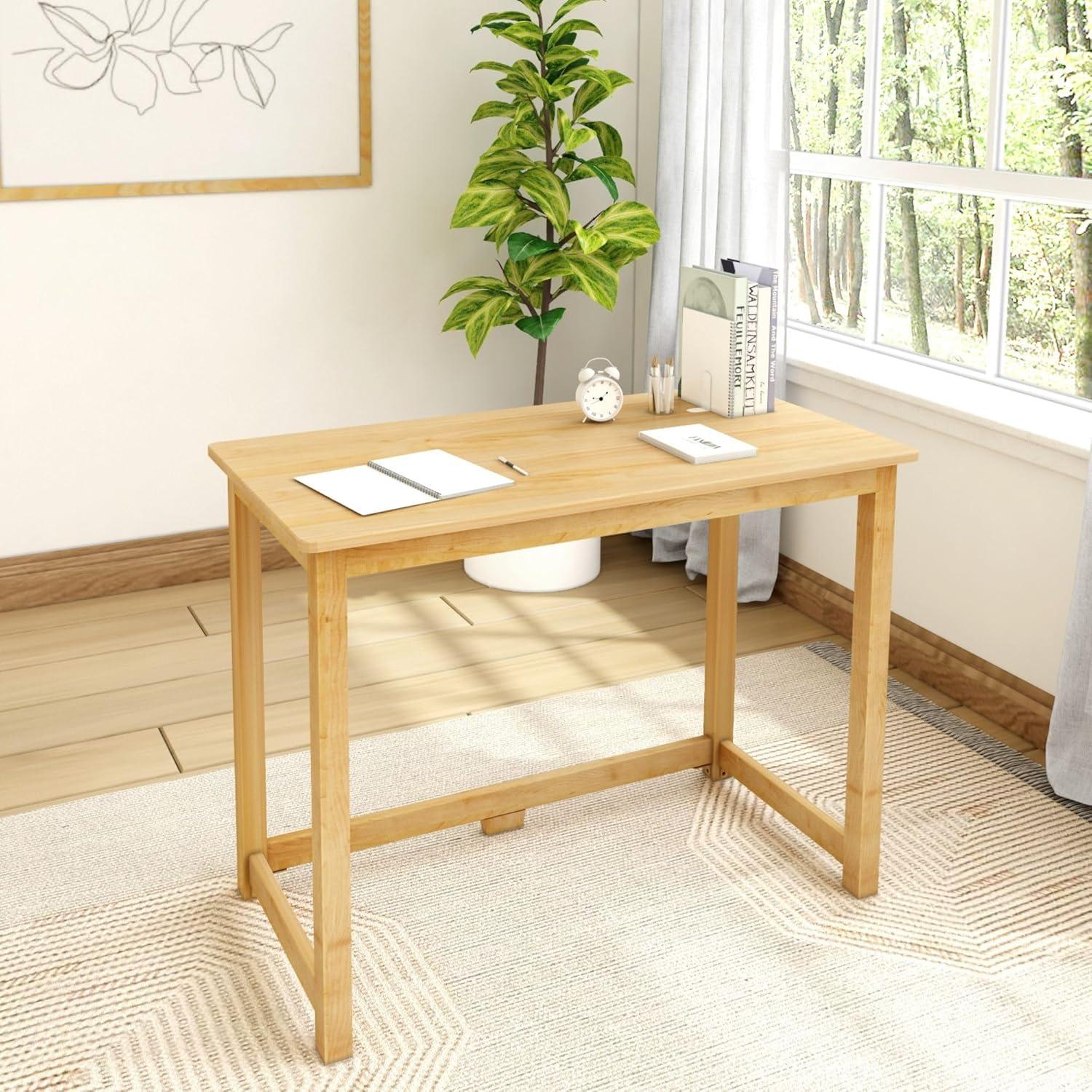 Plank+Beam Writing Desk, Simple Desk for Bedroom, Home Office Study Desk, 39.5"