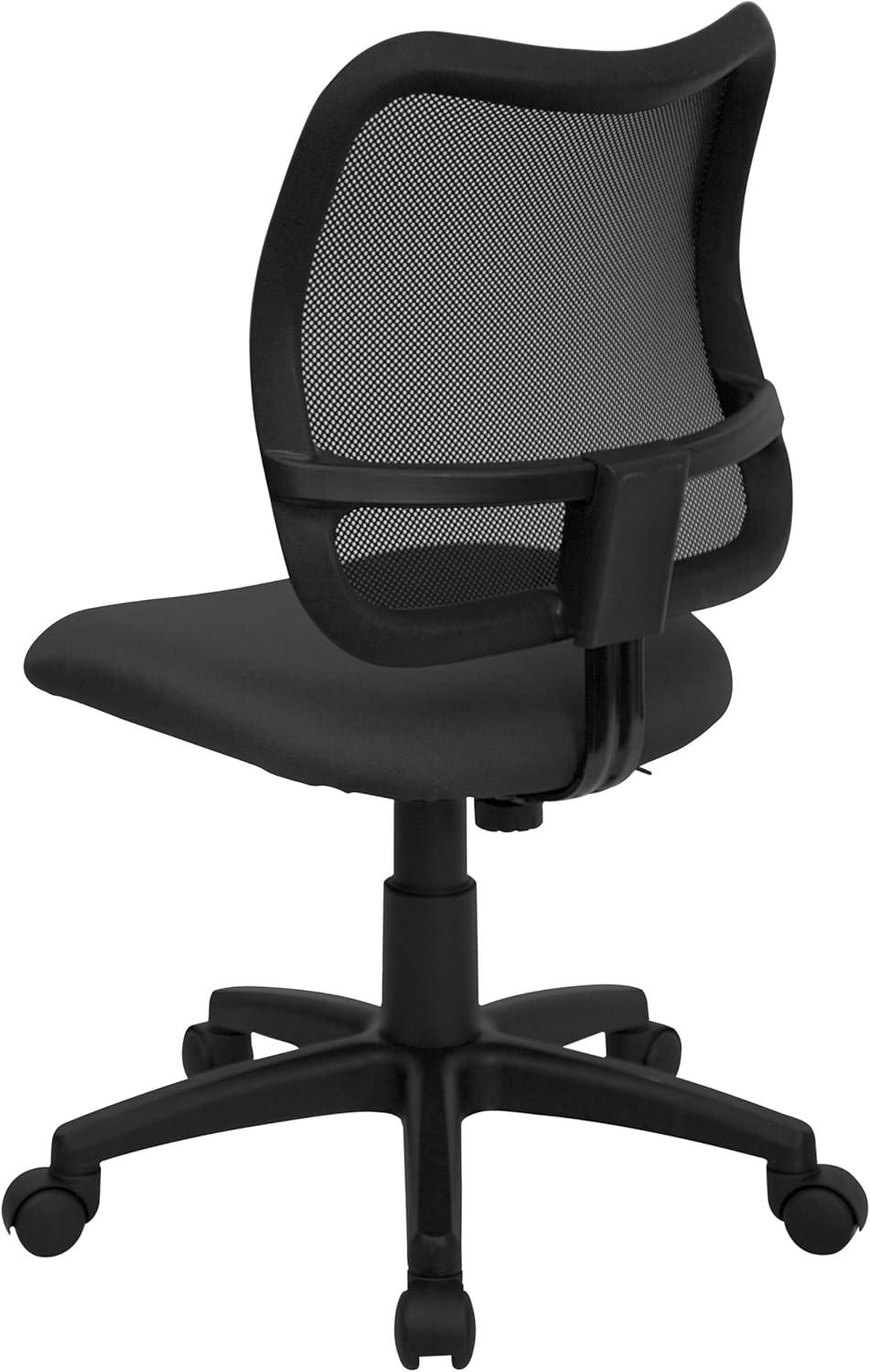 Gray Mesh and Fabric Armless Swivel Task Chair