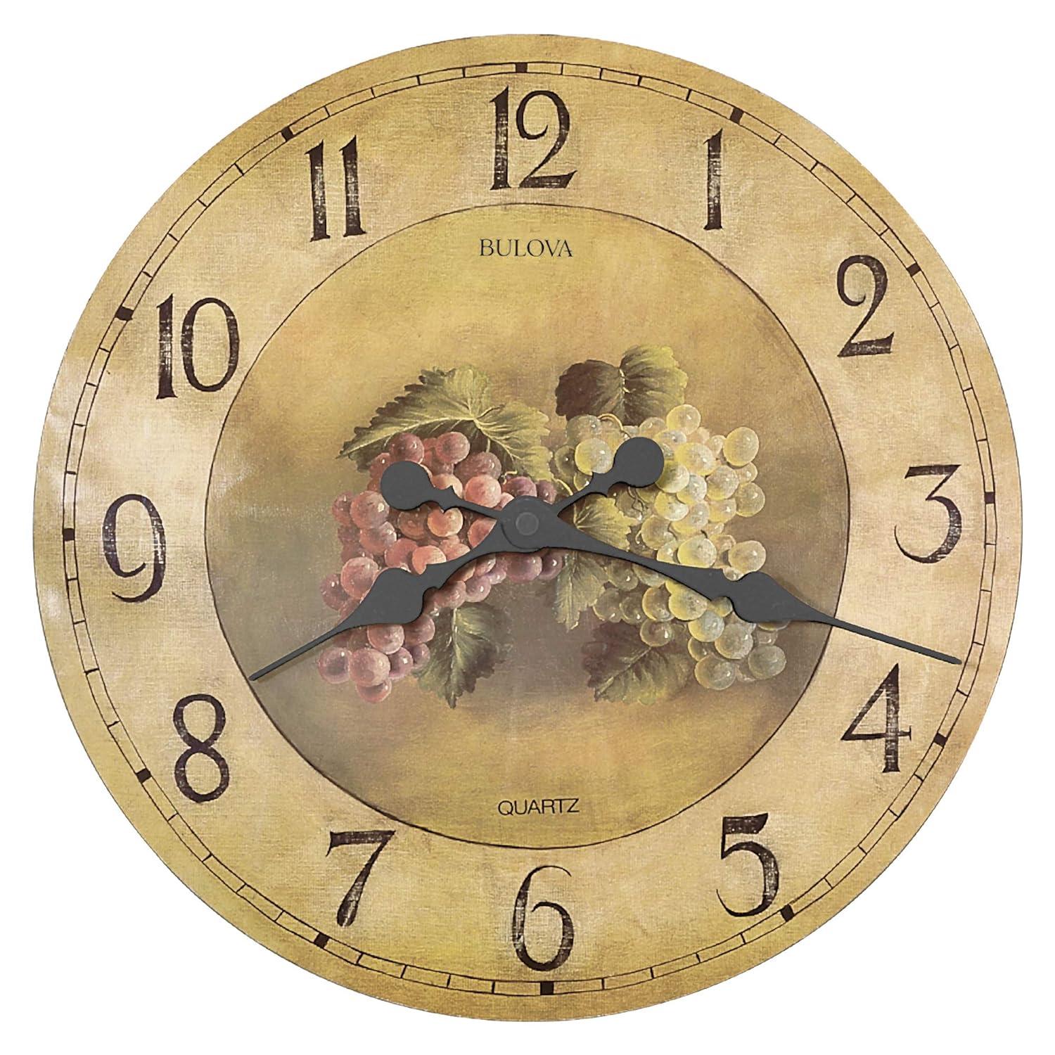 Bulova Clocks Antique Style Fruit Pattern Dial 18" Diameter Wall Clock