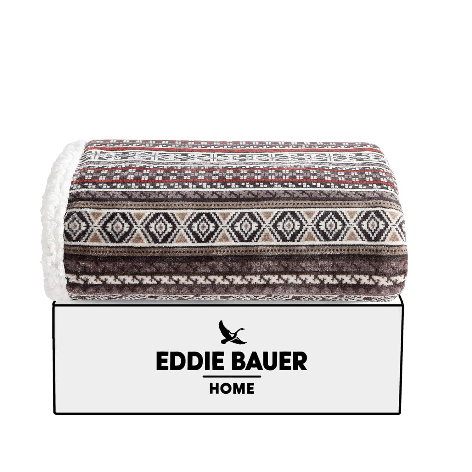 Eddie Bauer Eddie Bauer Printed Plush Fleece/Sherpa Throw Blankets