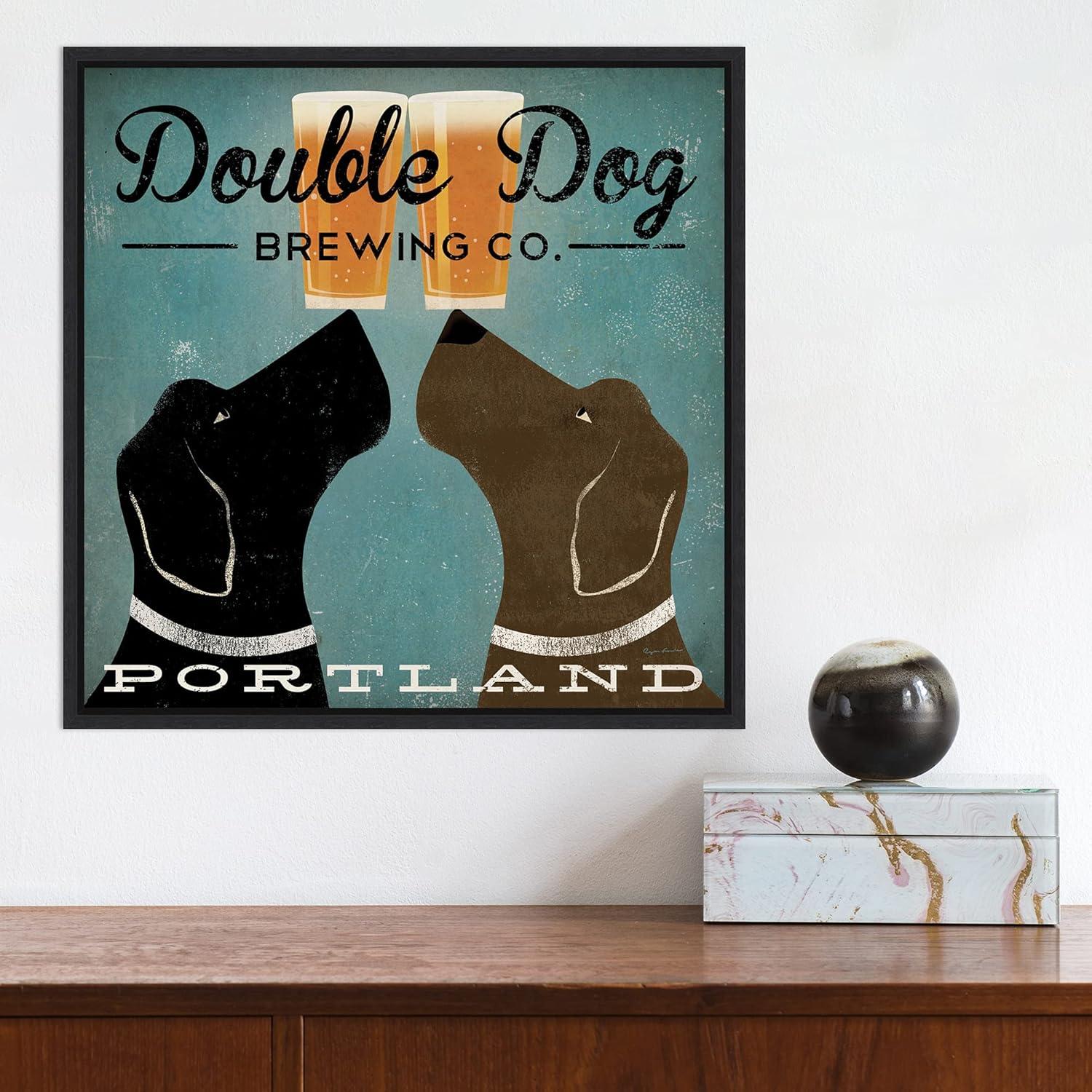 Amanti Art Double Dog Brewing Co by Ryan Fowler Framed Canvas Wall Art