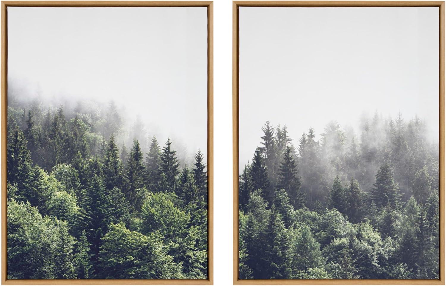 (Set of 2)  Sylvie Foggy Day Framed Canvas Set by Creative Bunch - Kate & Laurel All Things Decor