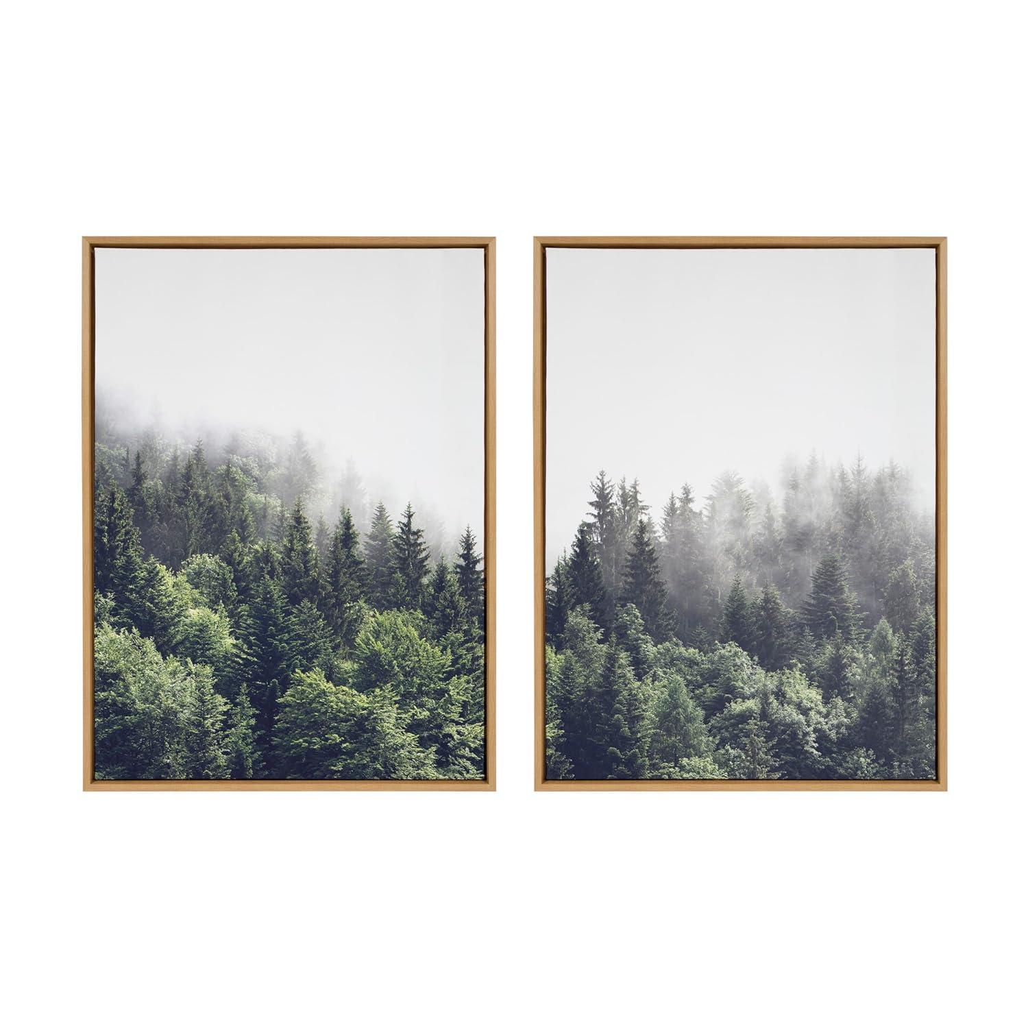 Kate & Laurel All Things Decor: Sylvie Forest Canvas Art, Home & Office Wall Decor Set