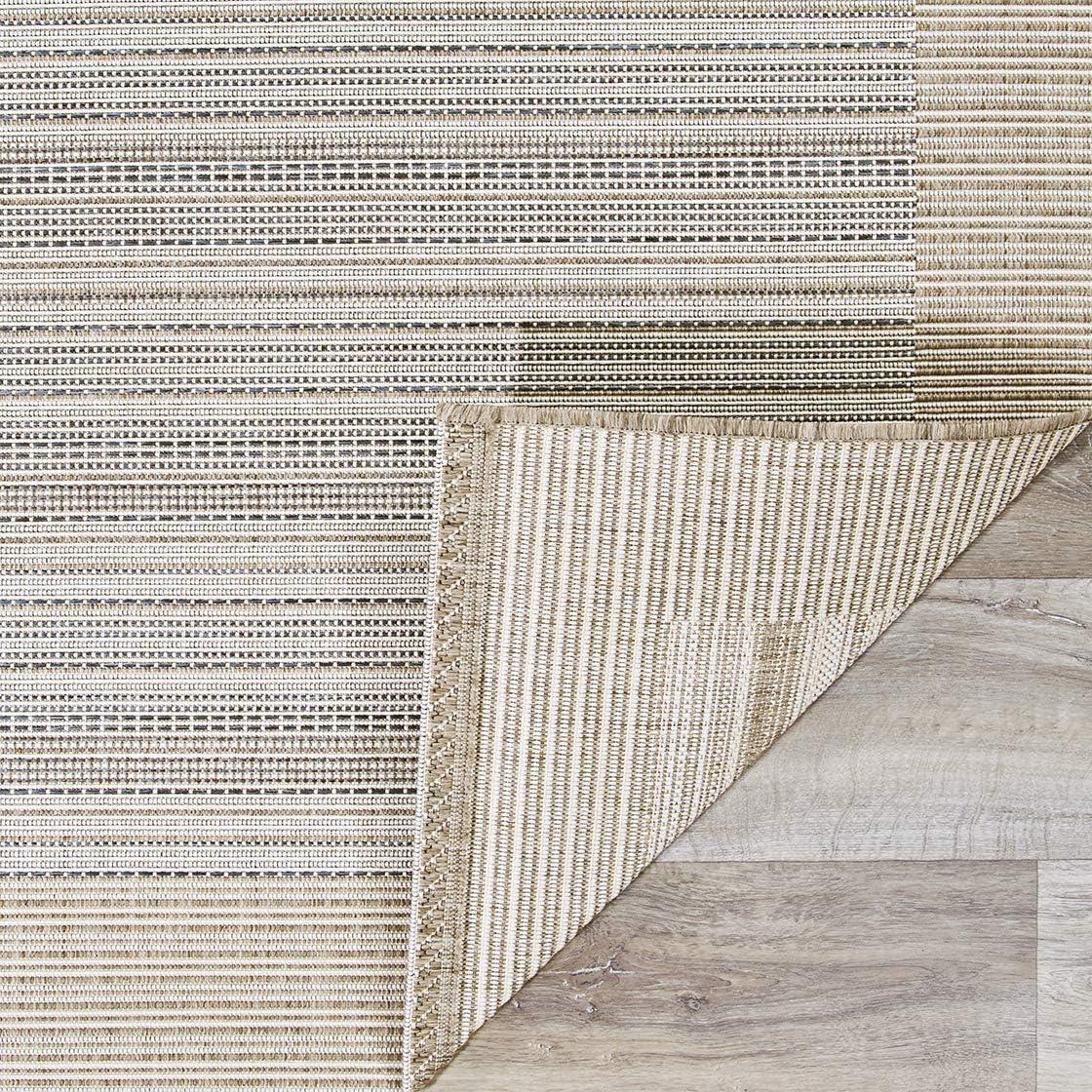 Couristan Monaco Bowline Indoor / Outdoor Area Rug, Cocoa Natural-Ivory, 3'9" x 5'5"