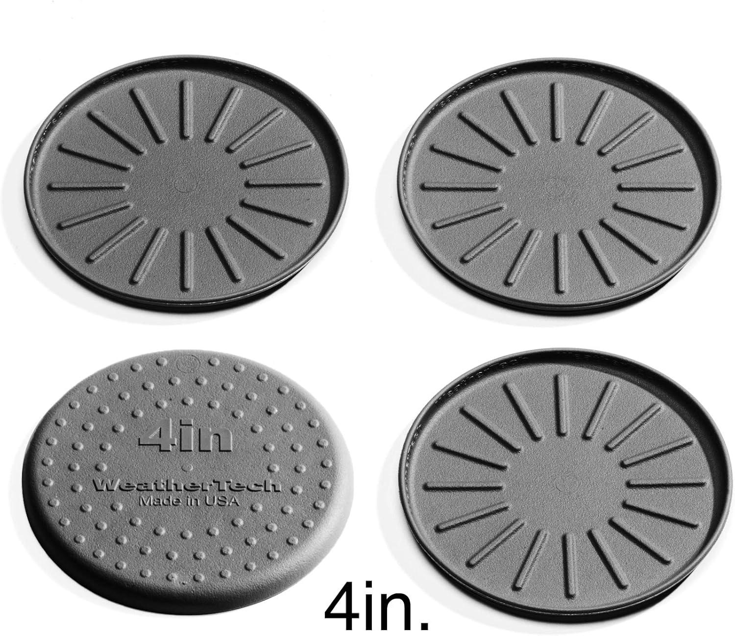 WeatherTech 4" Black Rubber Anti-Skid Drink Coasters - Set of 4