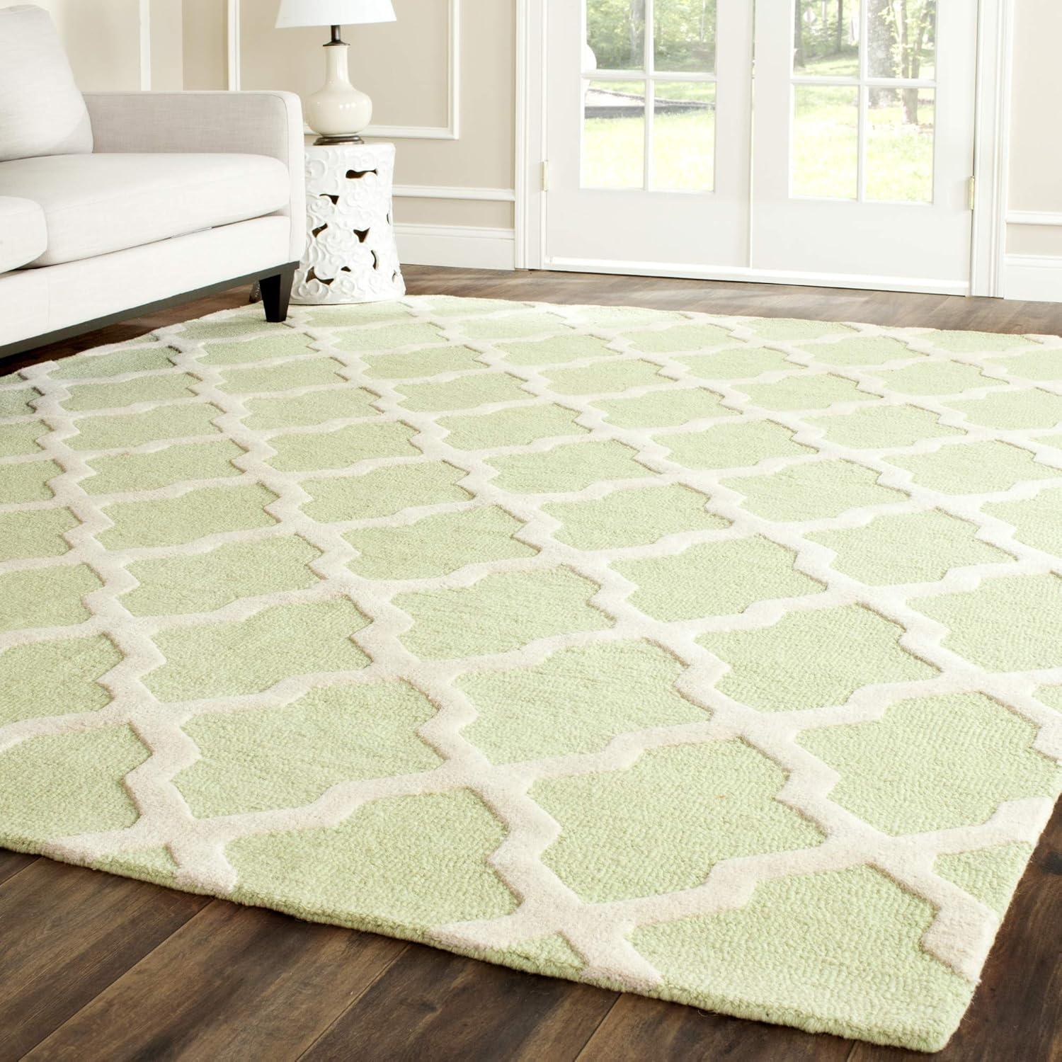 SAFAVIEH Cambridge Liam Geometric Wool Area Rug, Ivory/Beige, 8' x 10'
