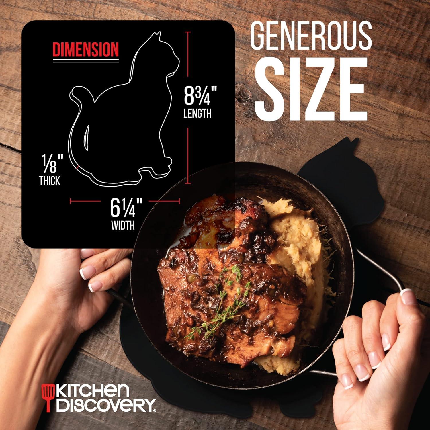 Cat-Shaped Silicone Trivet - Protect Countertops and Tables from Heat Damage with Adorable Kitty Decor - Heat-Resistant up to 300°F