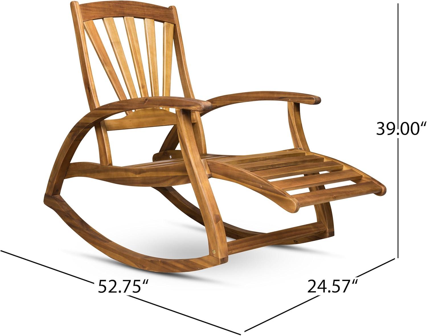 Sunview Acacia Wood Recliner Rocking Chairs - Teak - Christopher Knight Home: Weather-Resistant Patio Furniture with Footrest