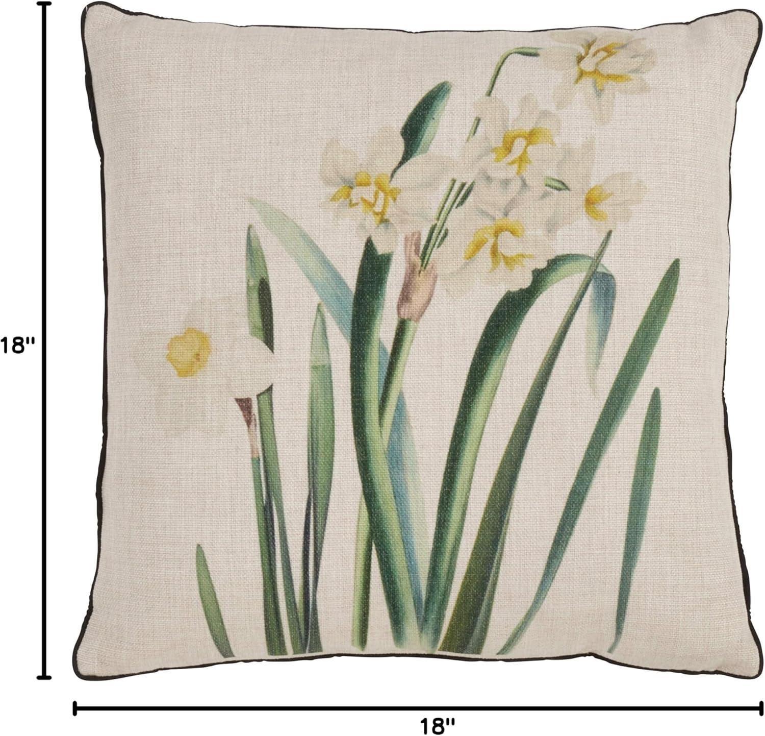 Saro Floriculture Collection Floral Throw Pillow